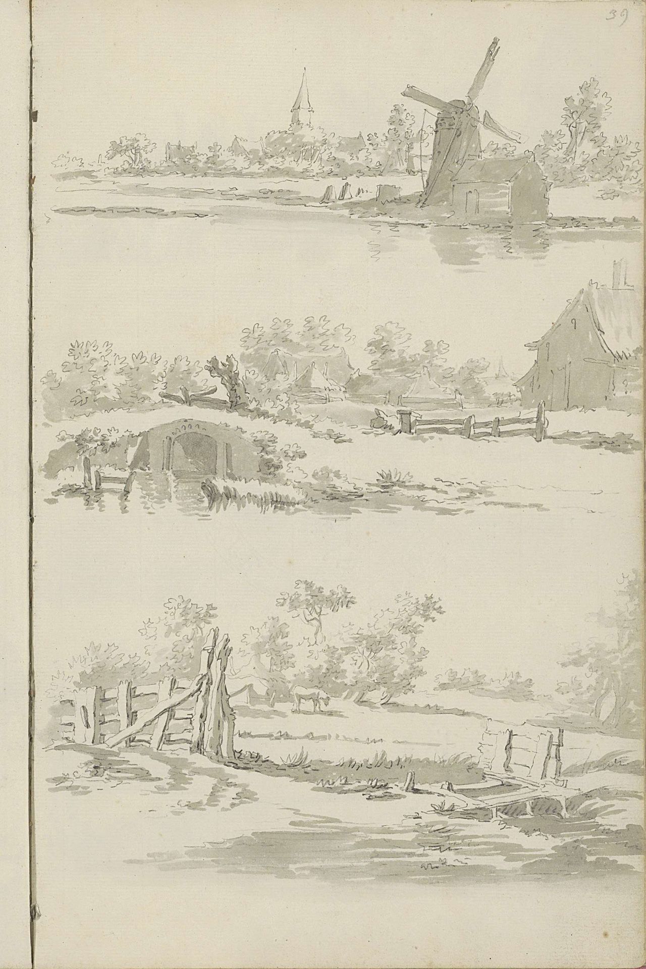 Landschappen met water by Barend Hendrik Thier