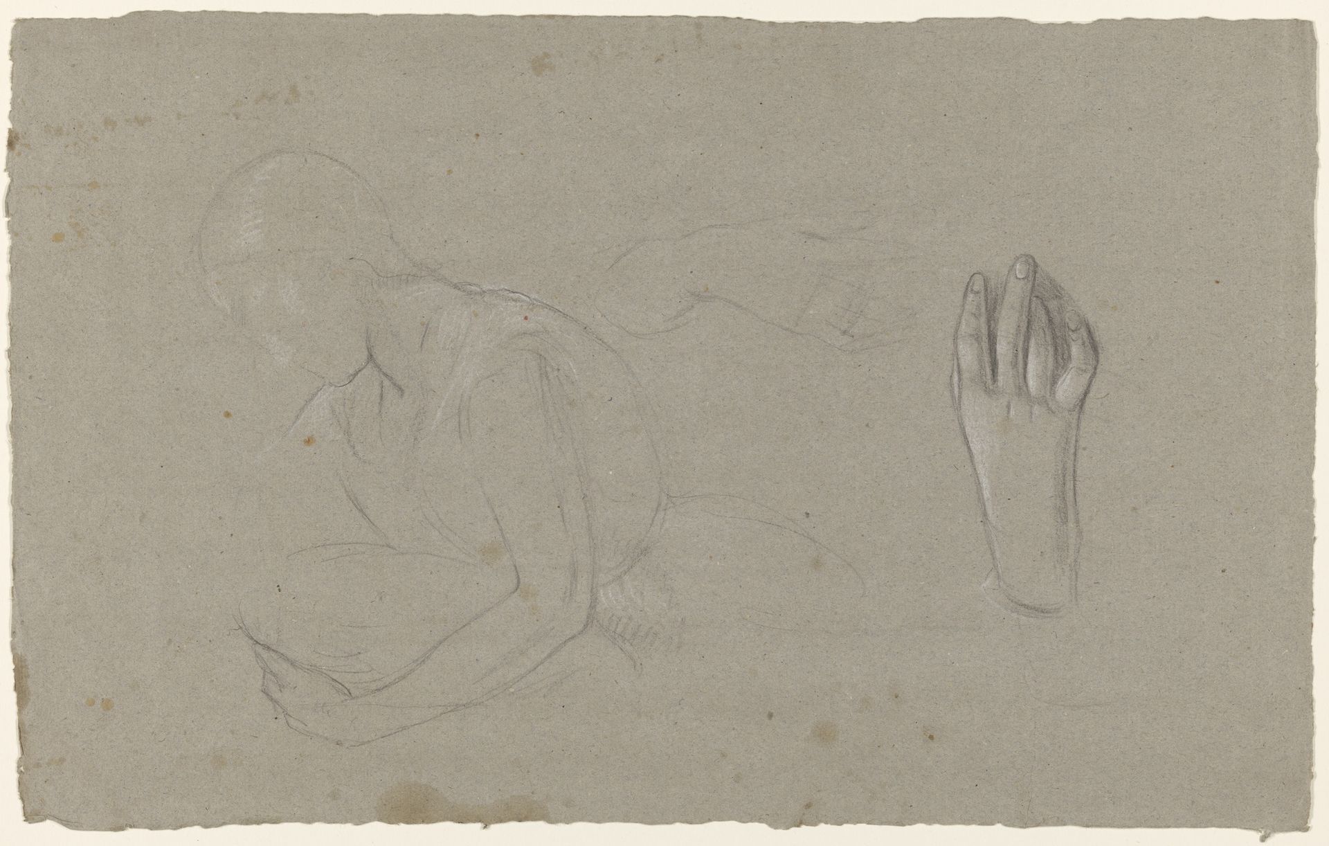 Studies van handen en een figuur by Jan Adam Kruseman