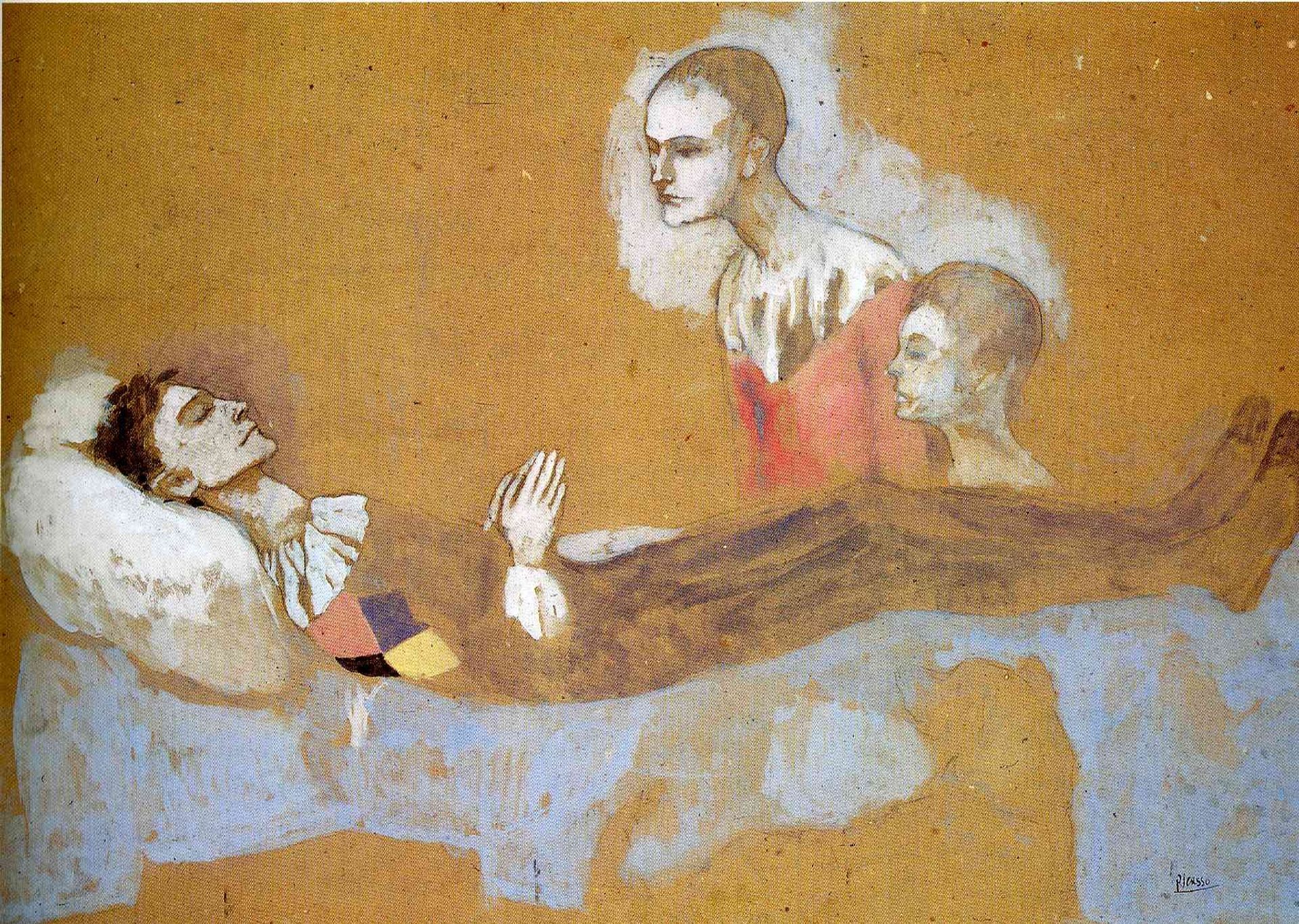 Harlequin's death by Pablo Picasso