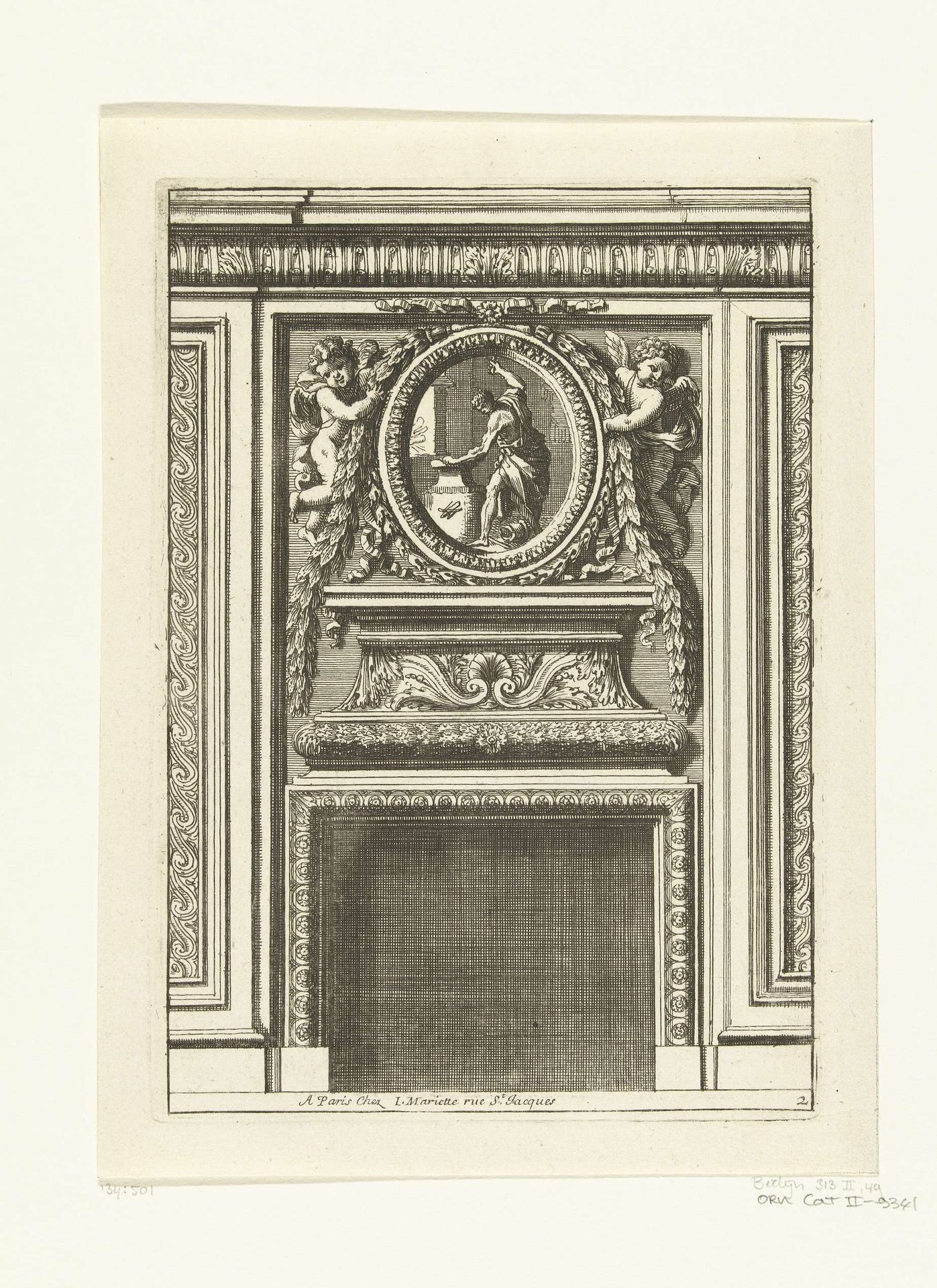 Onderboezem met ovaal medaillon by Jean Lepautre