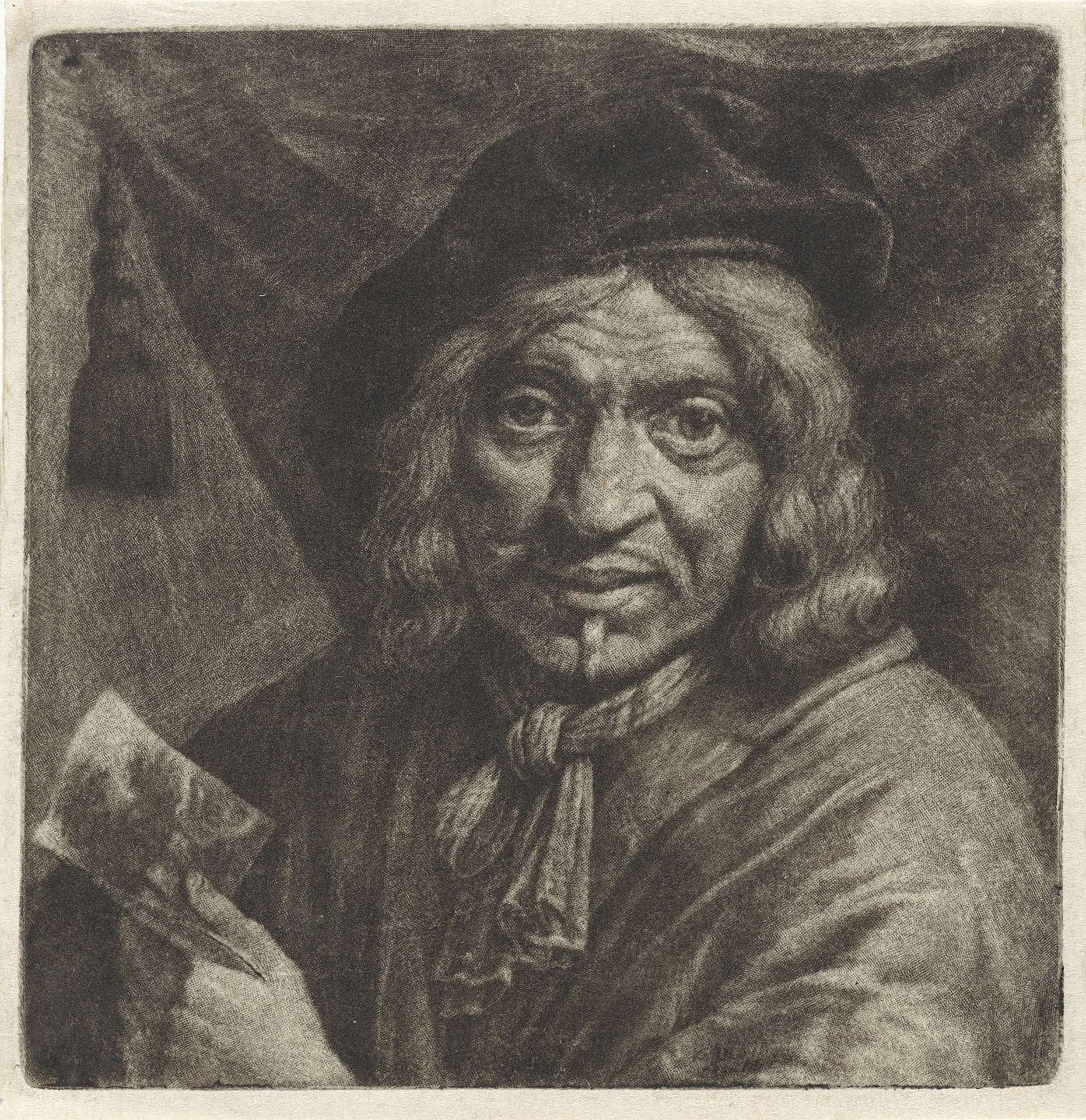 Zelfportret van Pieter Jansz. van Asch by Jan Verkolje, I