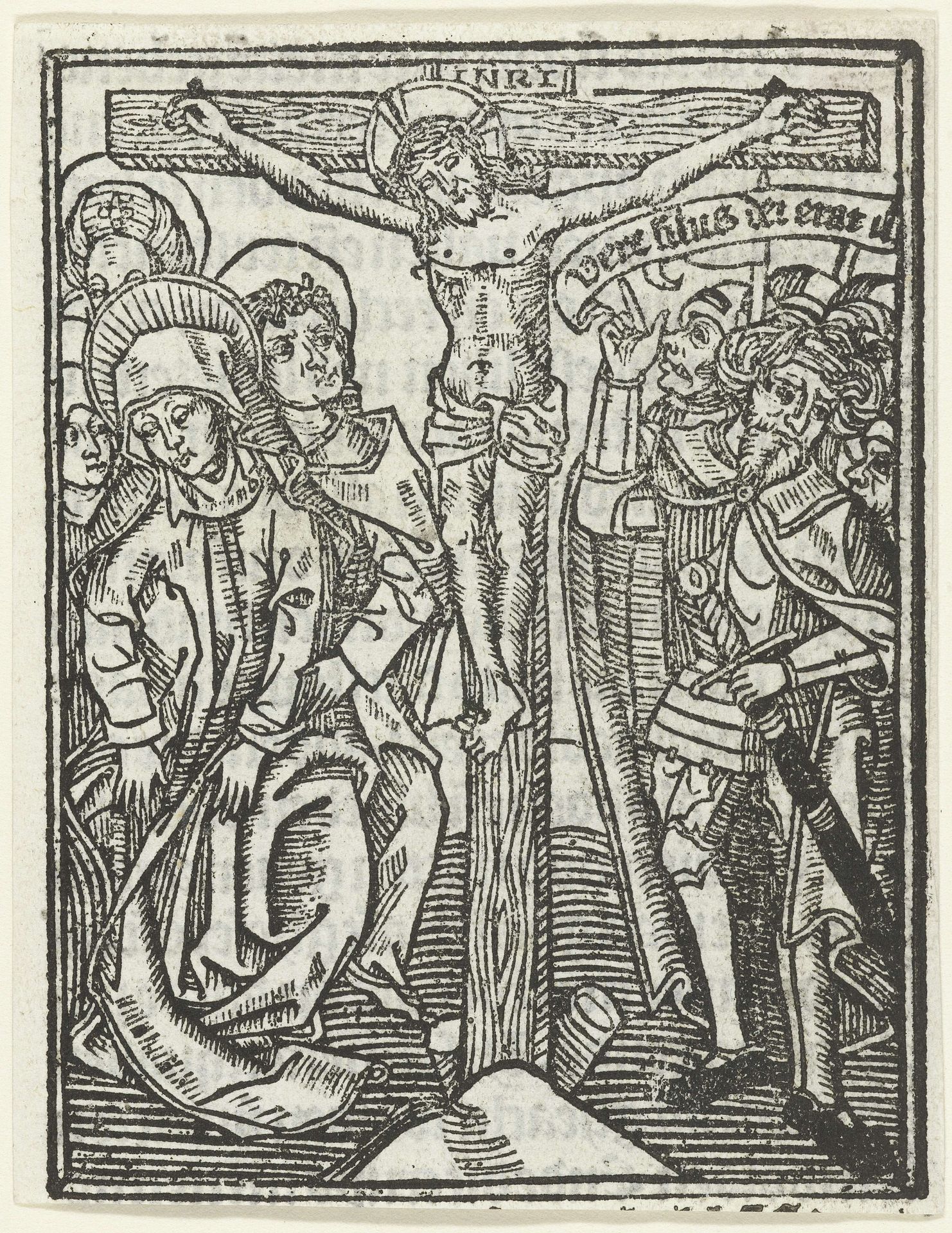 Christus aan het kruis by Meester van de Delbecq-Schreiber-Passie