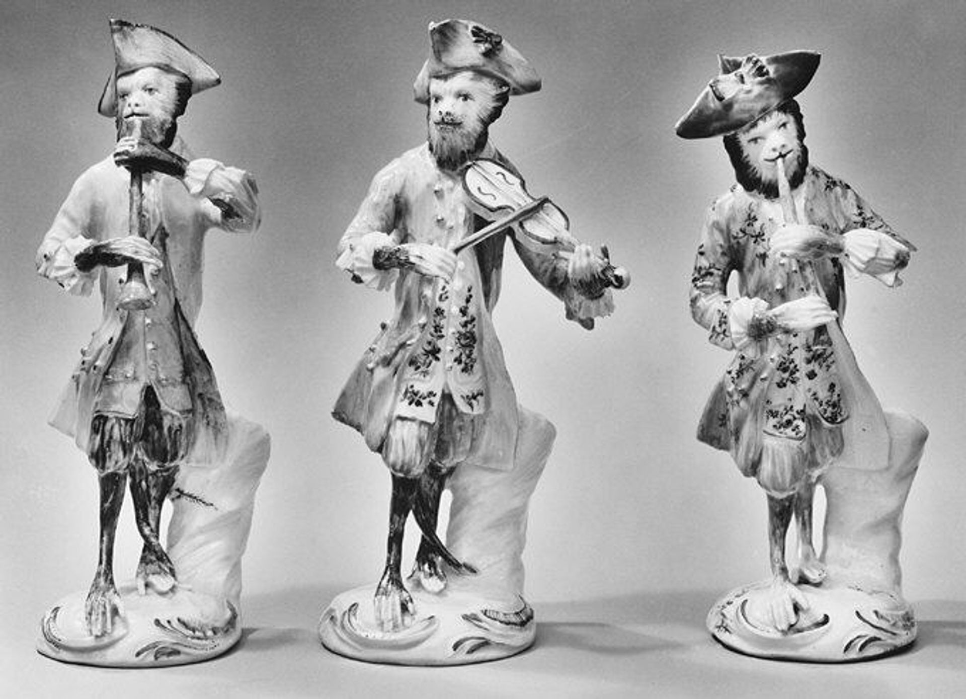Monkey musician (part of a set) by Derby Porcelain Manufactory