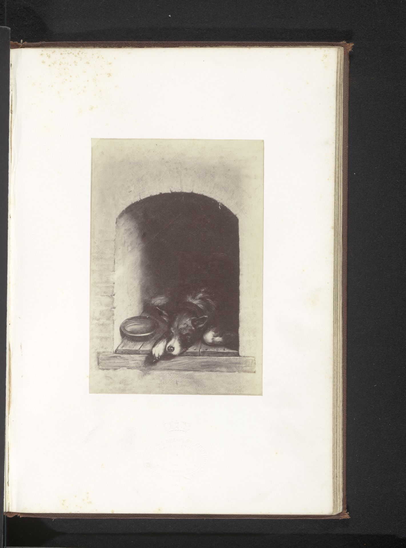 Fotoreproductie van De hond in zijn hok door Antoine Wiertz by Edmond Fierlants