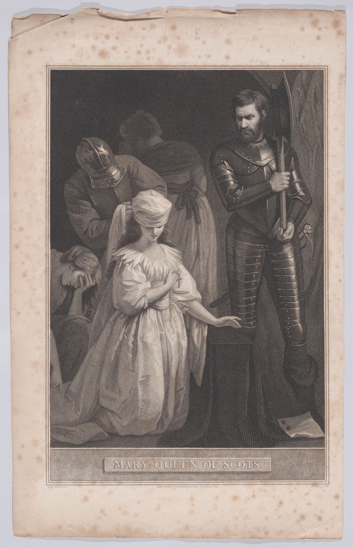 Mary, Queen of Scots at the execution block (from "The History of England") by David Hume