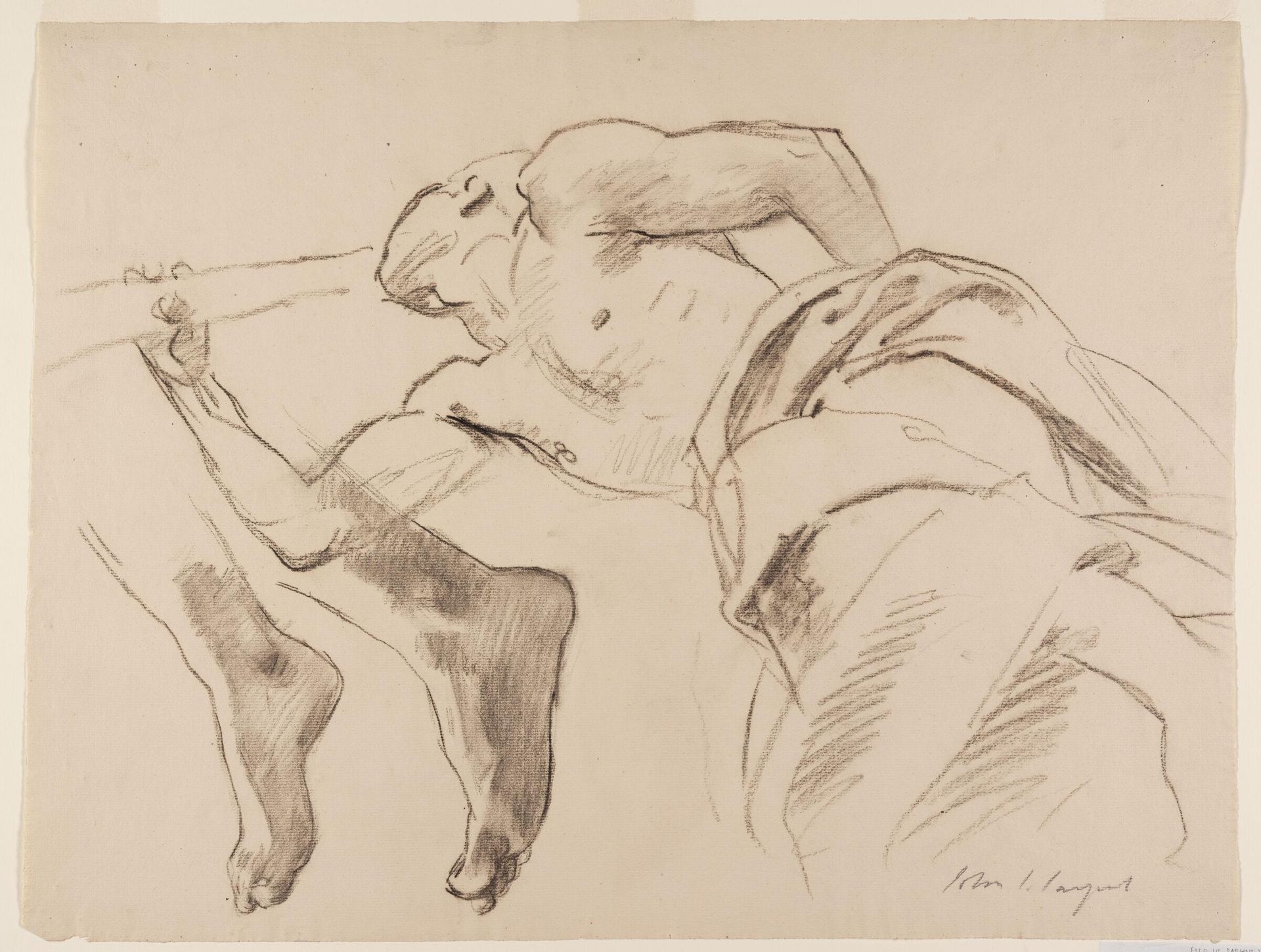Study for Trumpeter Heralding Victory; Two Studies of Feet, for "Death and Victory," Widener Library, Harvard University by John Singer Sargent