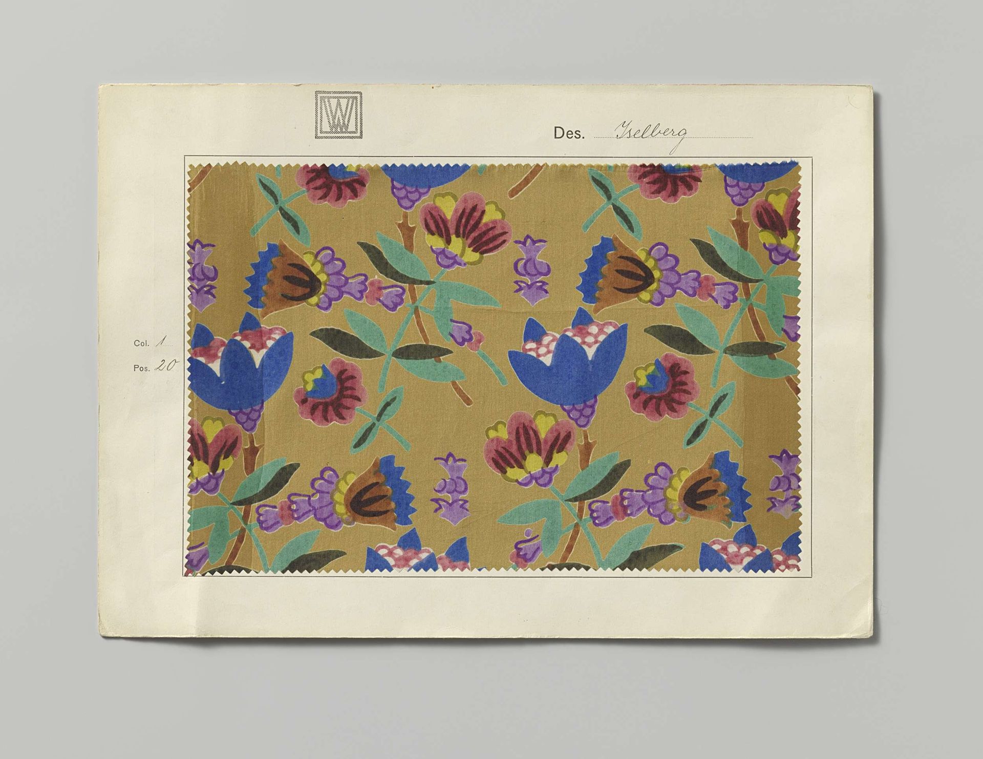 Staal met bedrukte zijde, dessin Iselberg by Wiener Werkstätte