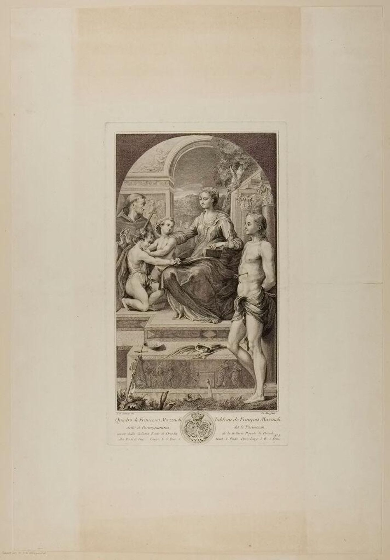 Madonna with Saint Sebastian in Foreground by Noël Le Mire