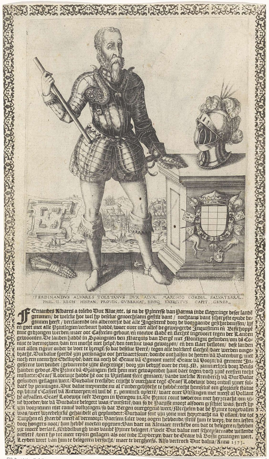 Portret van Fernando Alvarez de Toledo, hertog van Alva by Christoffel van Sichem I