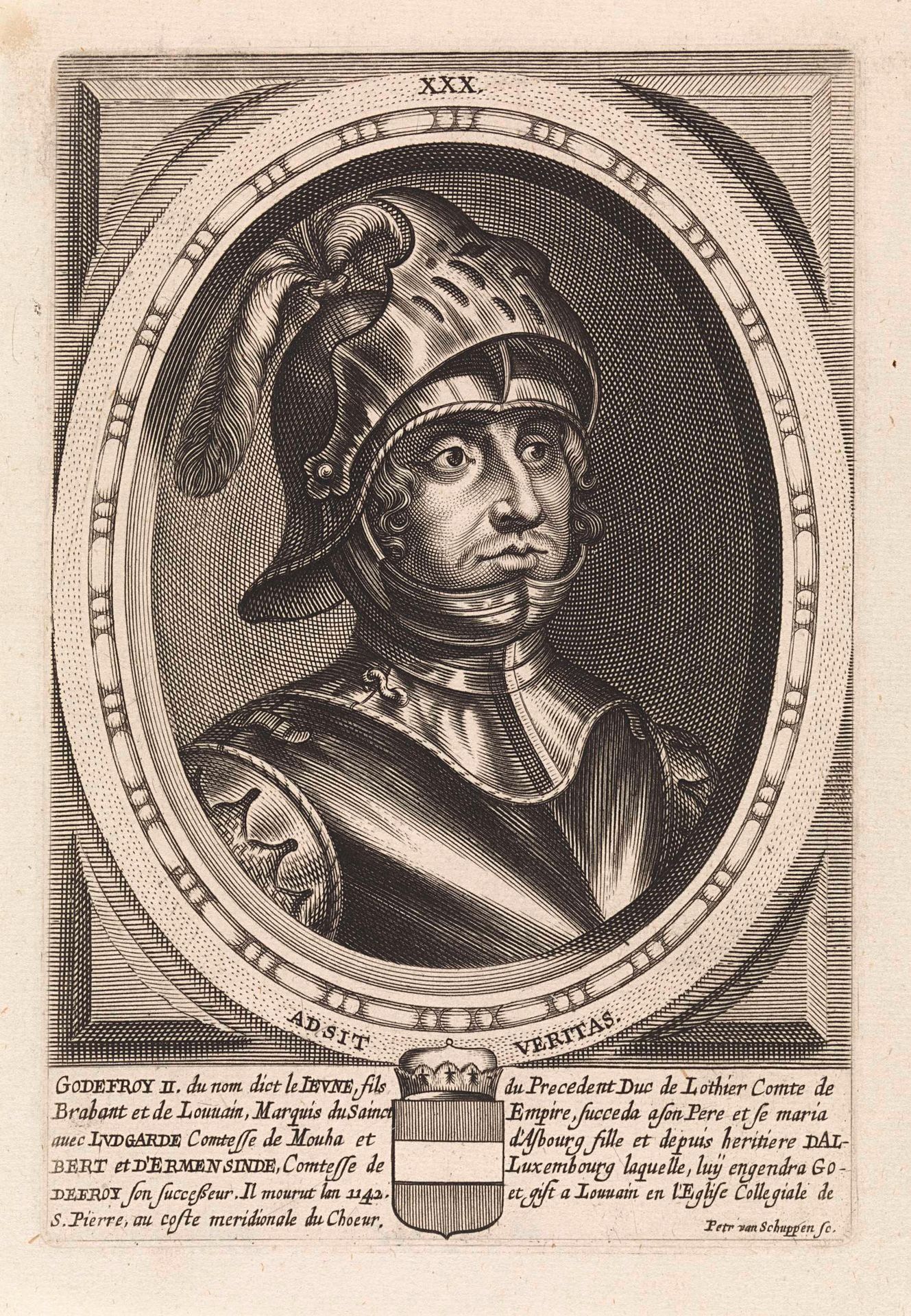 Portret van Godfried II van Leuven by Pieter van Schuppen