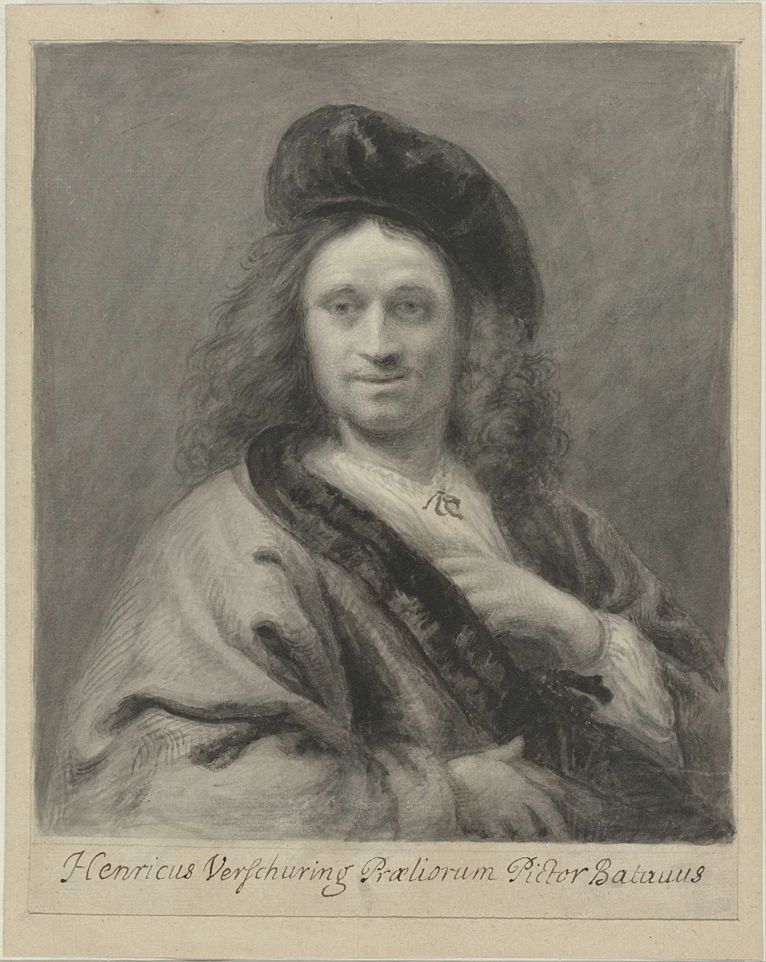 Portret van de schilder Hendrik Verschuring by Anonymous