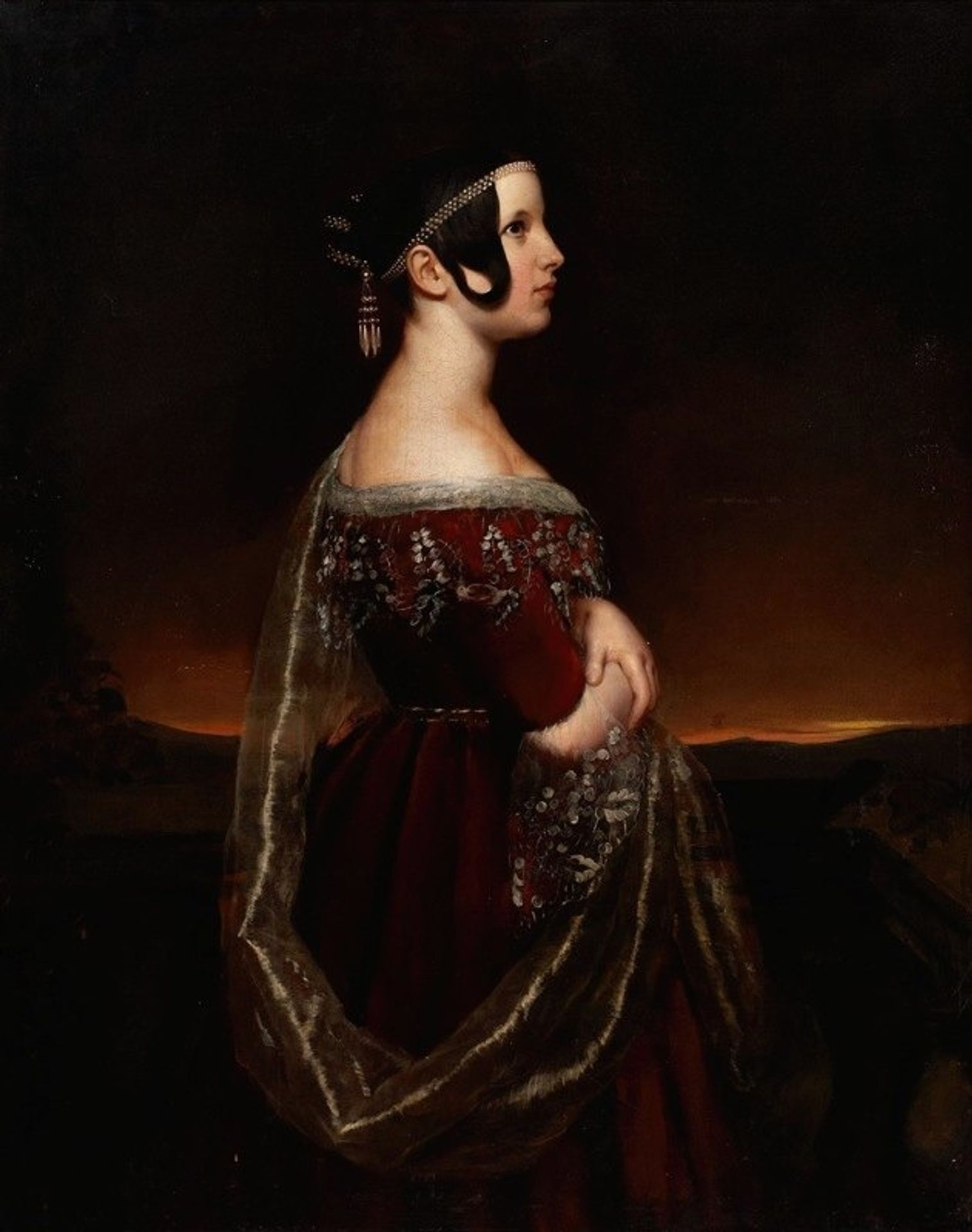 Portrait of a Lady with Pearls by Ary Scheffer