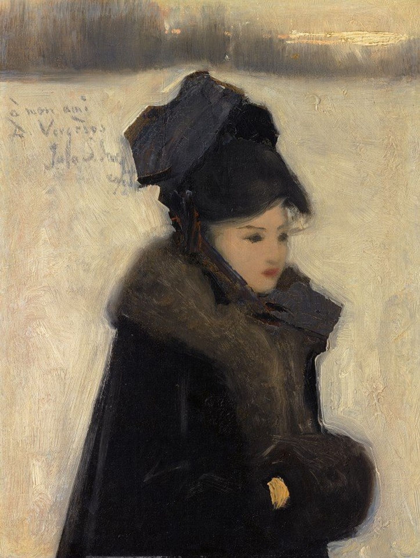 WOMAN WITH FURS by John Singer Sargent