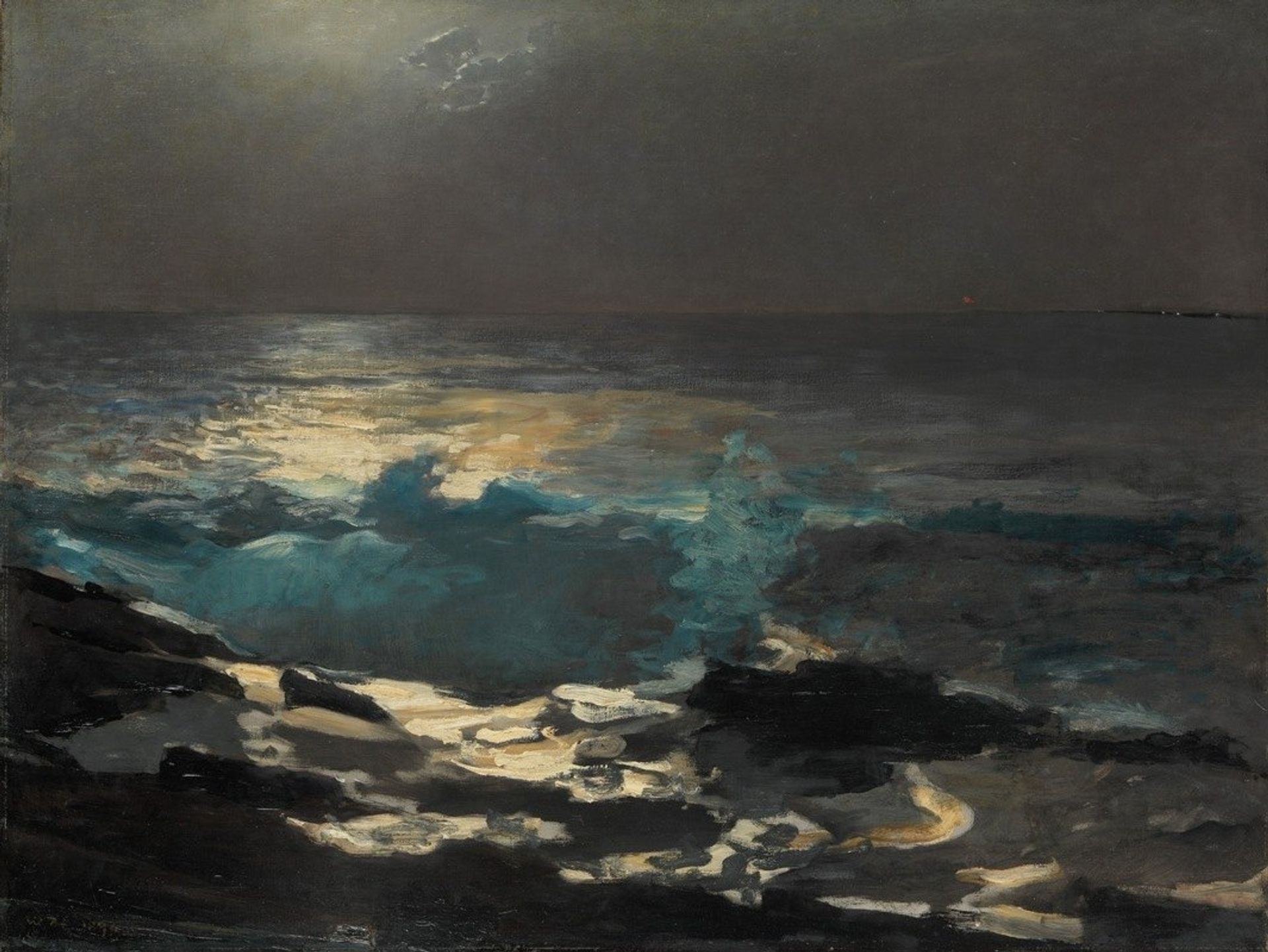 Moonlight, Wood Island Light by Winslow Homer