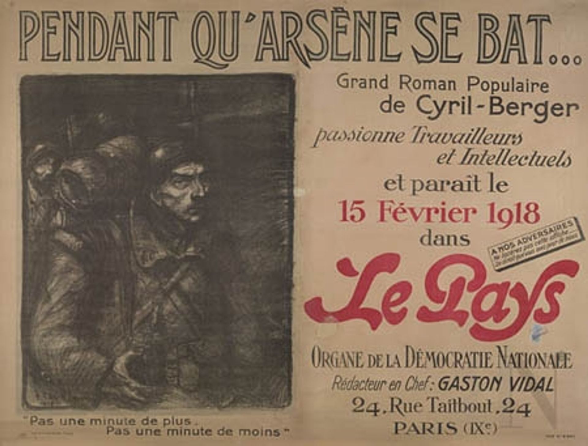Pendant Qu-Arsene se bat by Théophile Alexandre Steinlen