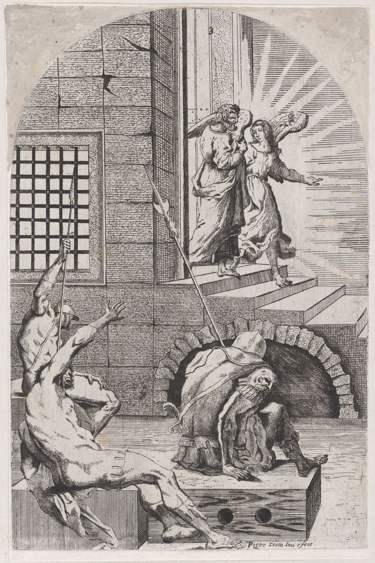 Saint Peter being released from prison by the angel by Girolamo Pedrignani