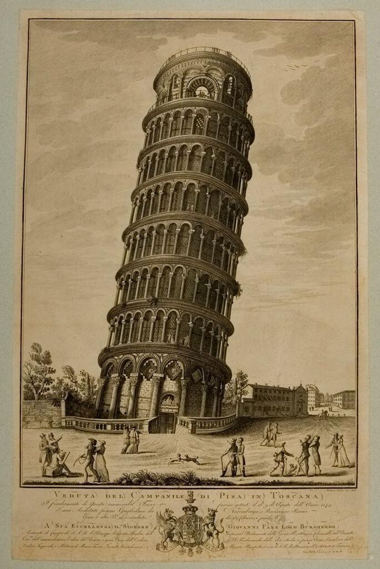 A view of the bell tower of Pisa in Tuscany by Antonio Verico