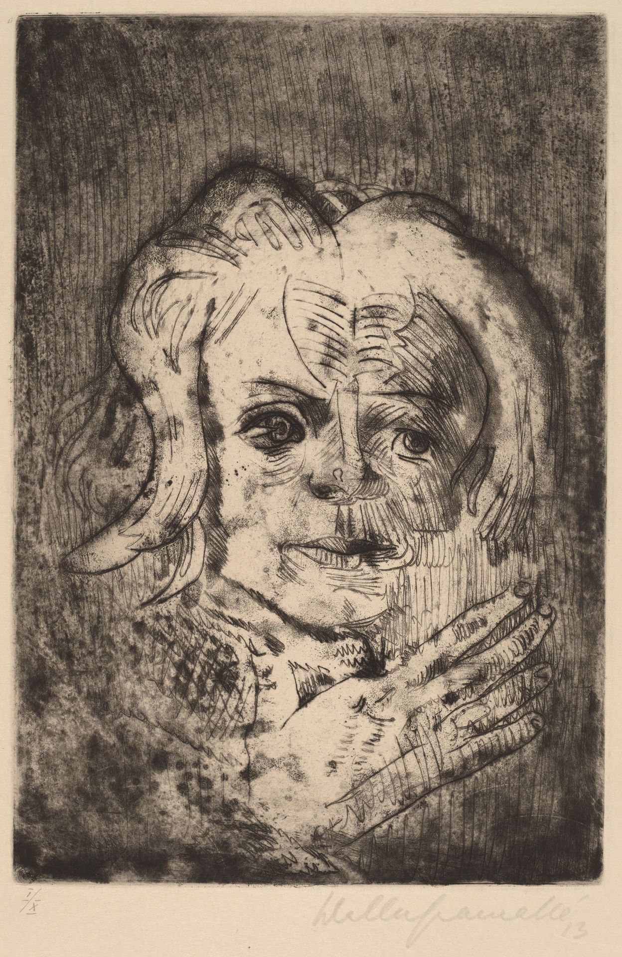 Girl with Hand by Walter Gramatté
