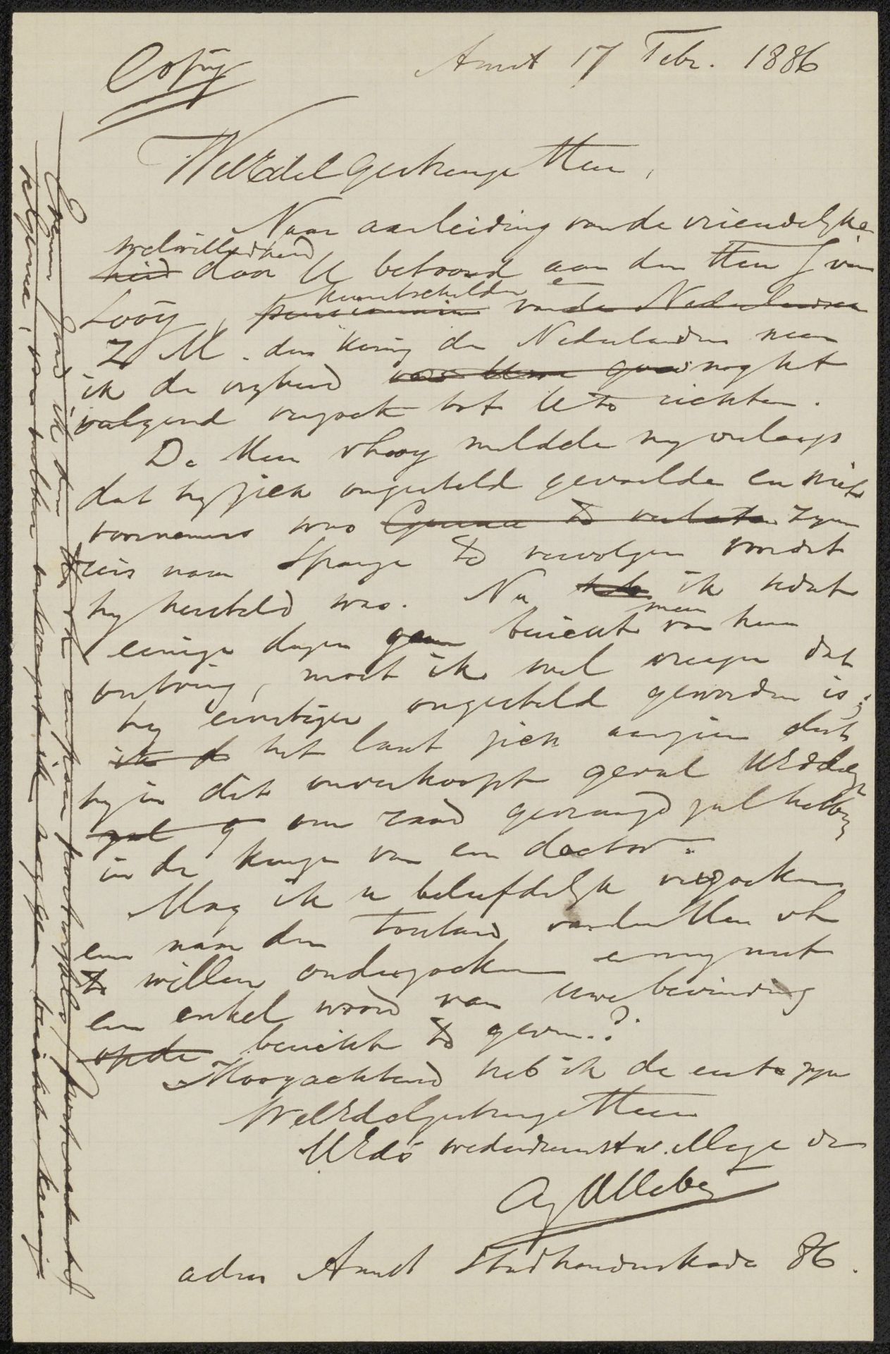 Brief aan anoniem by August Allebé