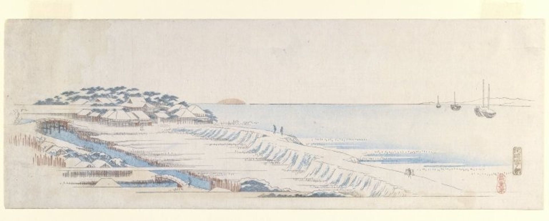Snow Dawn at Susaki by Utagawa Hiroshige