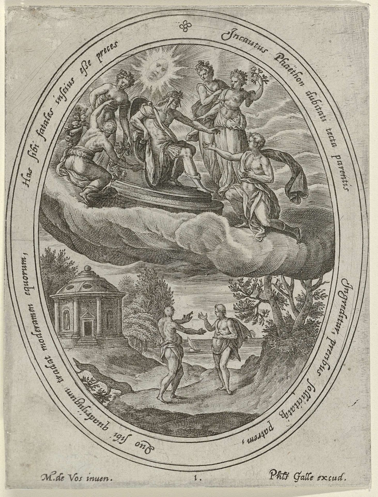Phaëthon en Apollo by Philips Galle