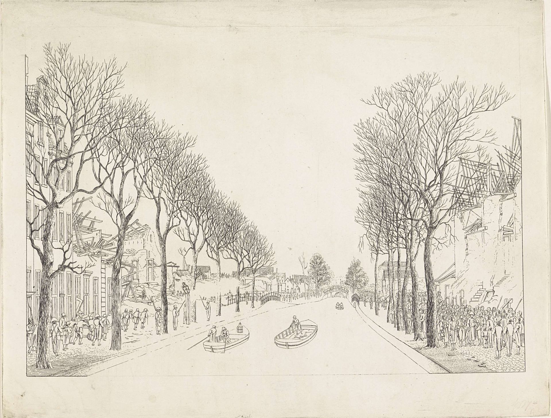 Lodewijk Napoleon op de plaats van de ramp, 1807 by Friedrich Christoph Dietrich