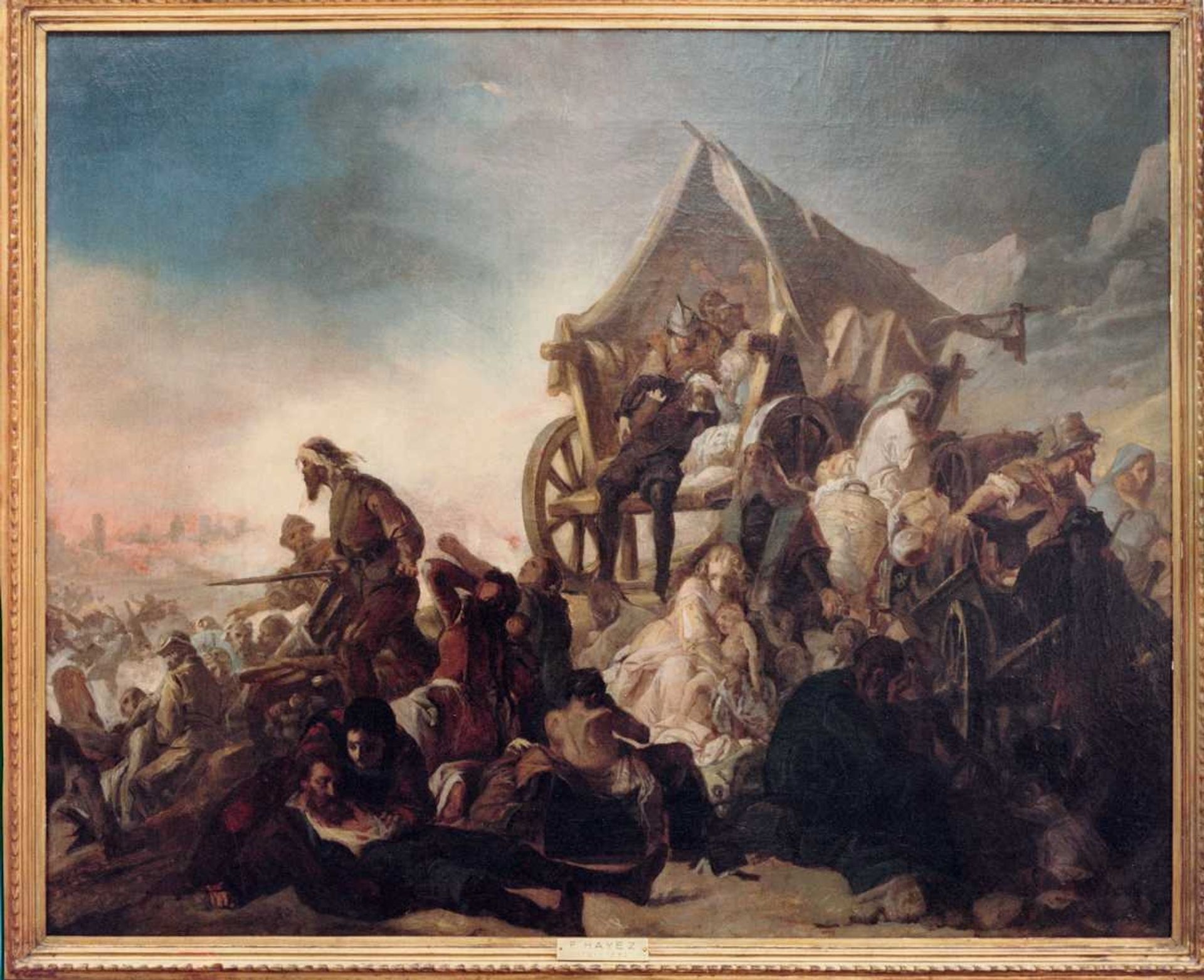 Scene of plunder after the battle by Francesco Hayez