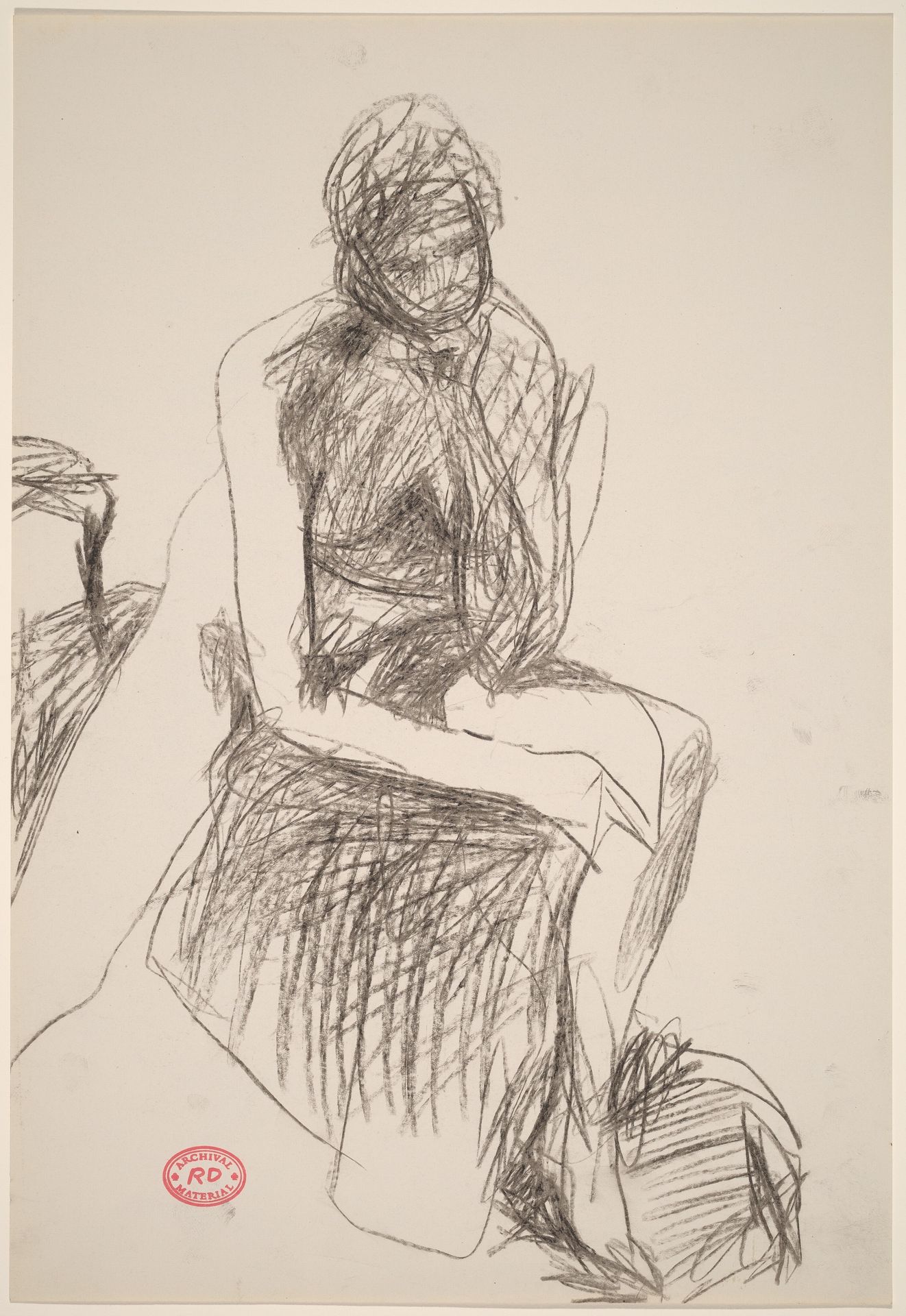 Untitled [seated female nude resting her head on her hand] by Richard Diebenkorn
