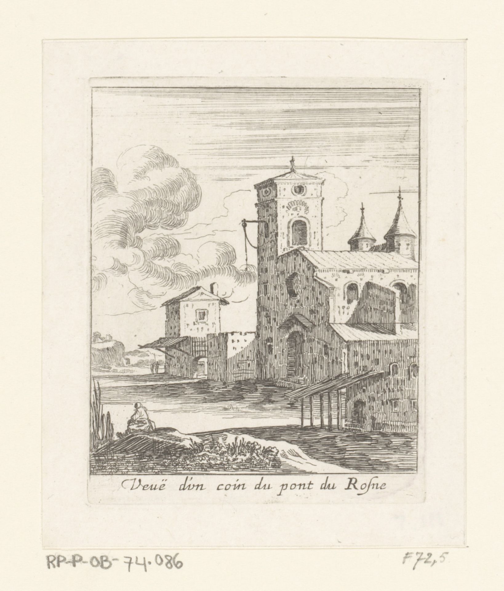 Gezicht op de brug over de Rijn bij Lyon by Israel Silvestre