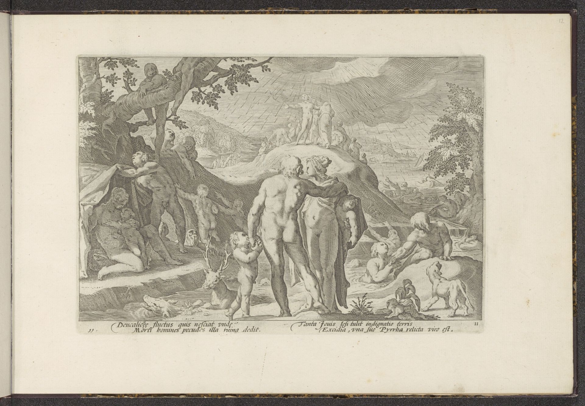 Zondvloed van Deucalion by Hendrick Goltzius