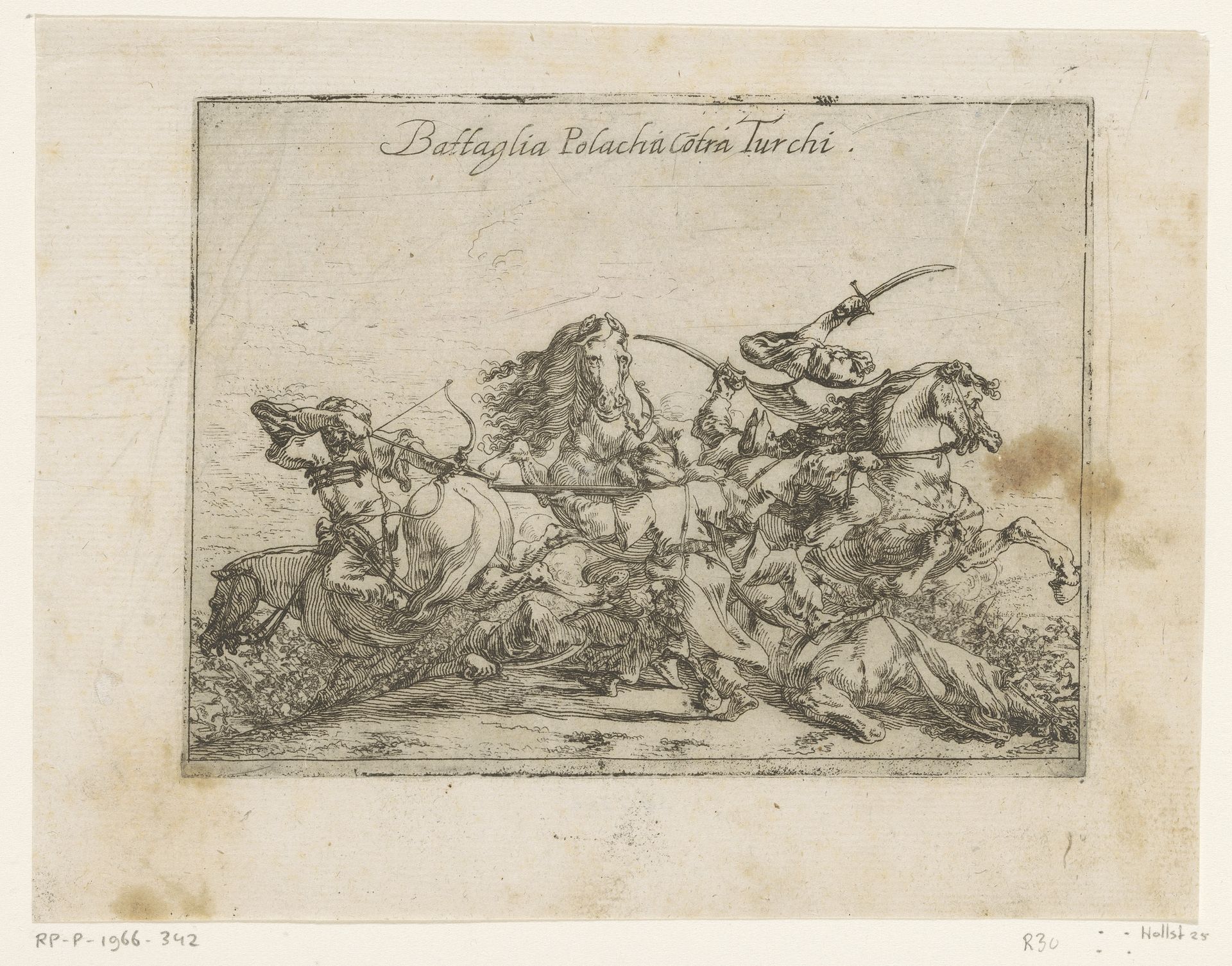 Veldslag tussen Polen en Turken by Johann Wilhelm Baur