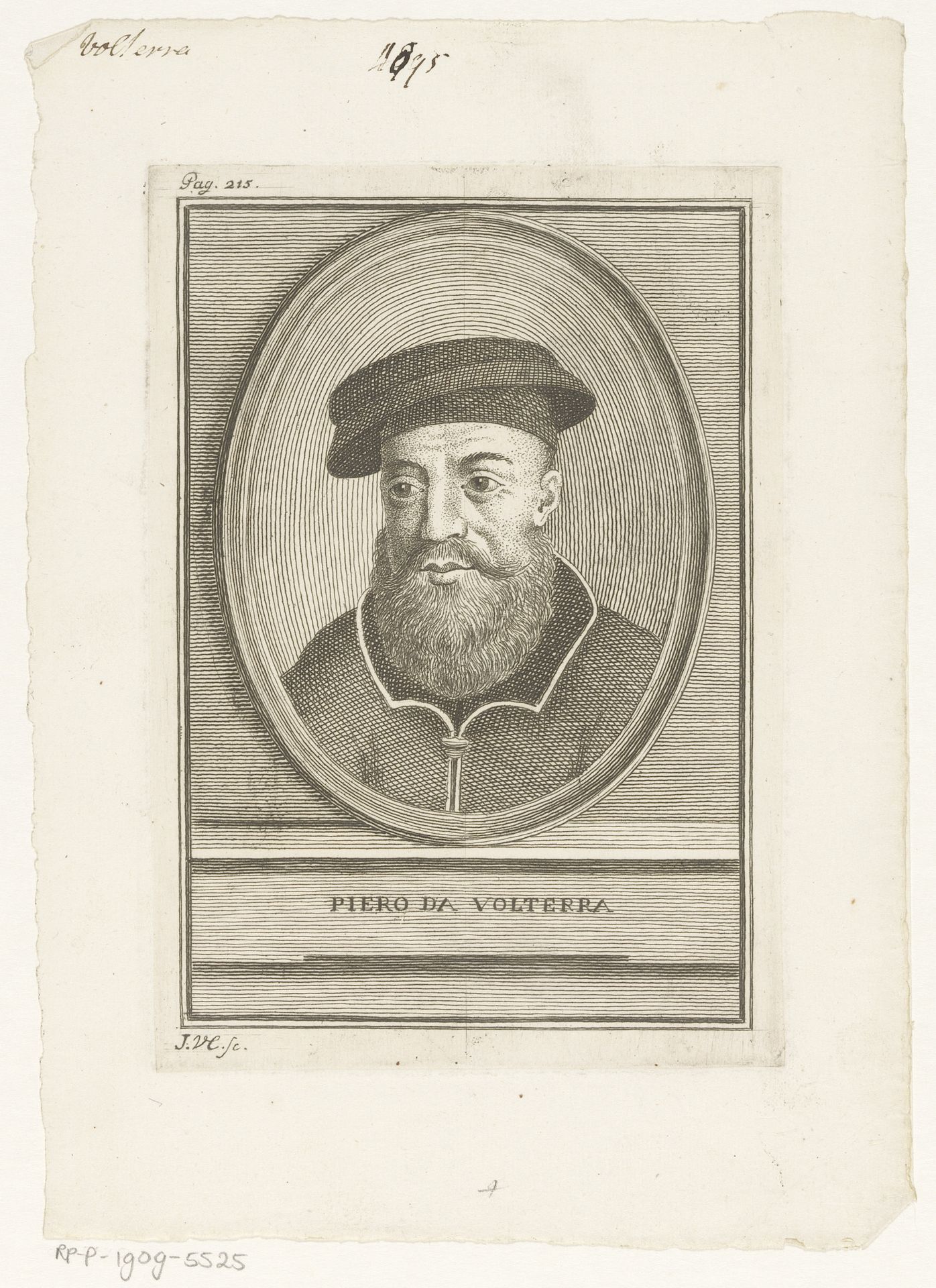 Portret van liedschrijver Piero da Volterra by J. Verkruys