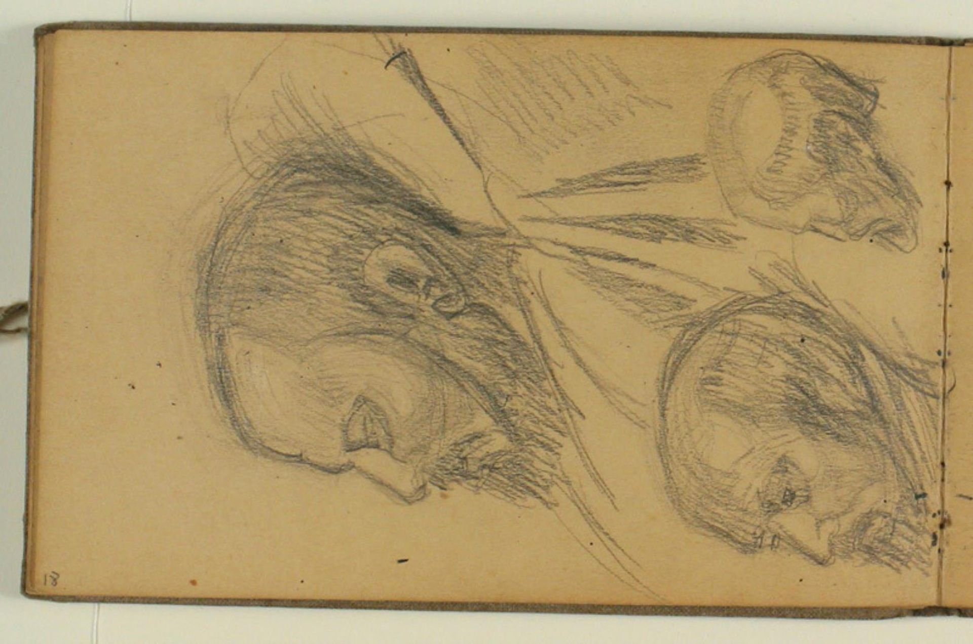 Ansigtsstudier af sovende mand by Niels Larsen Stevns