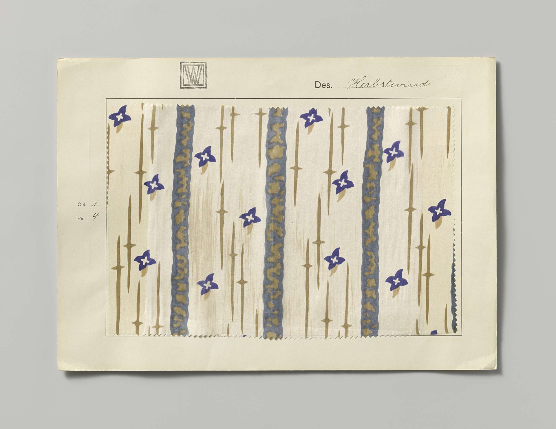 Staal met bedrukte zijde, dessin Herbstwind by Wiener Werkstätte