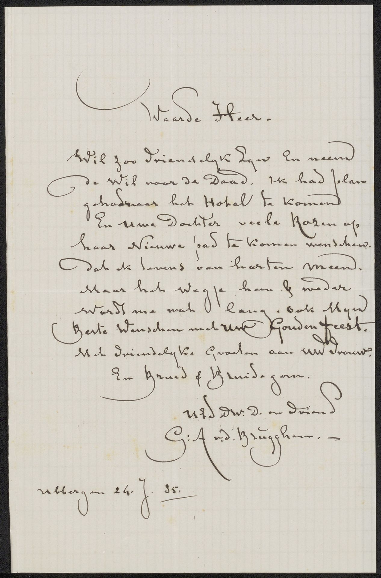 Brief aan Ary Johannes Lamme by Guillaume Anne van der Brugghen