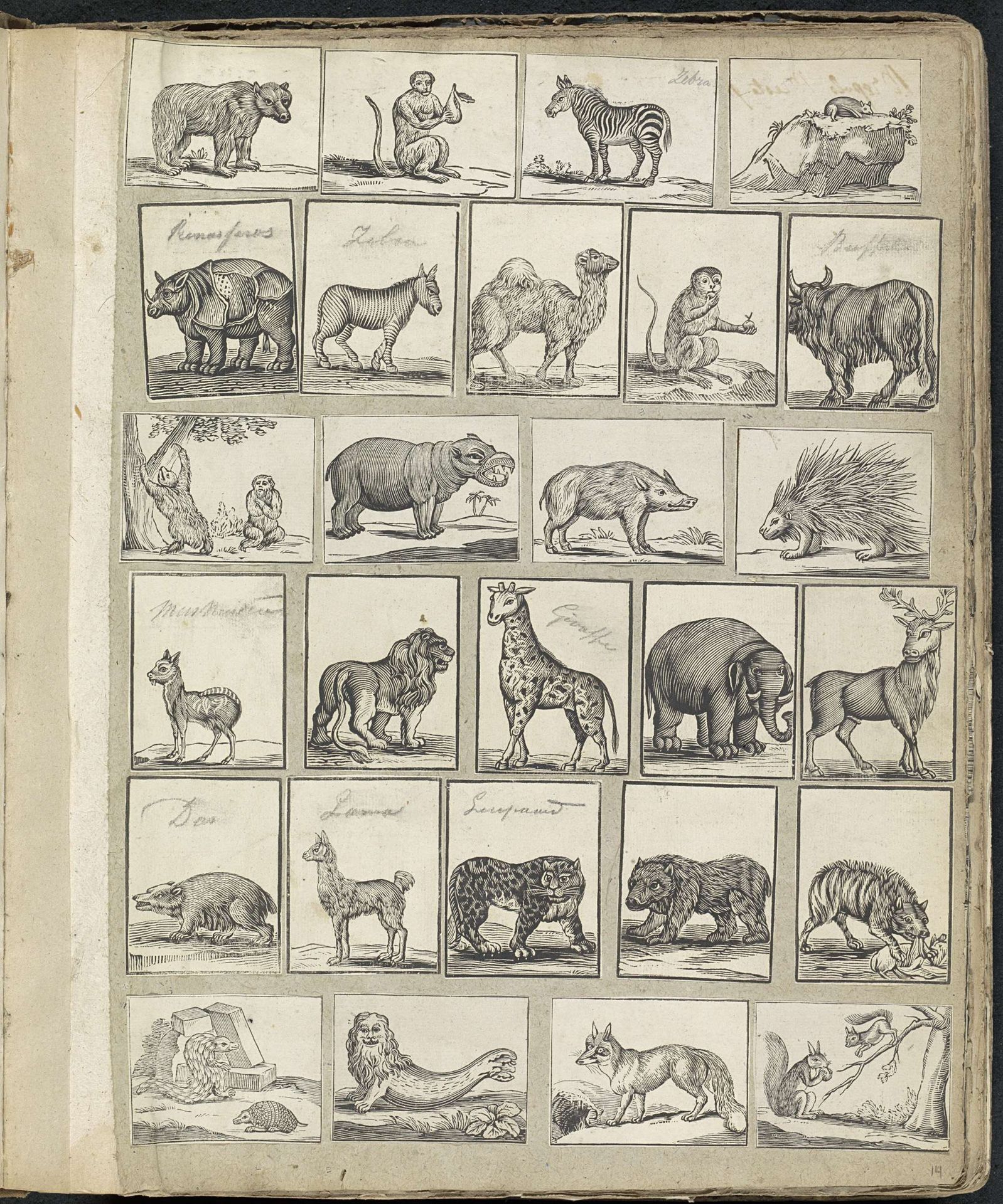 Albumblad met diverse voorstellingen by Alexander Cranendoncq
