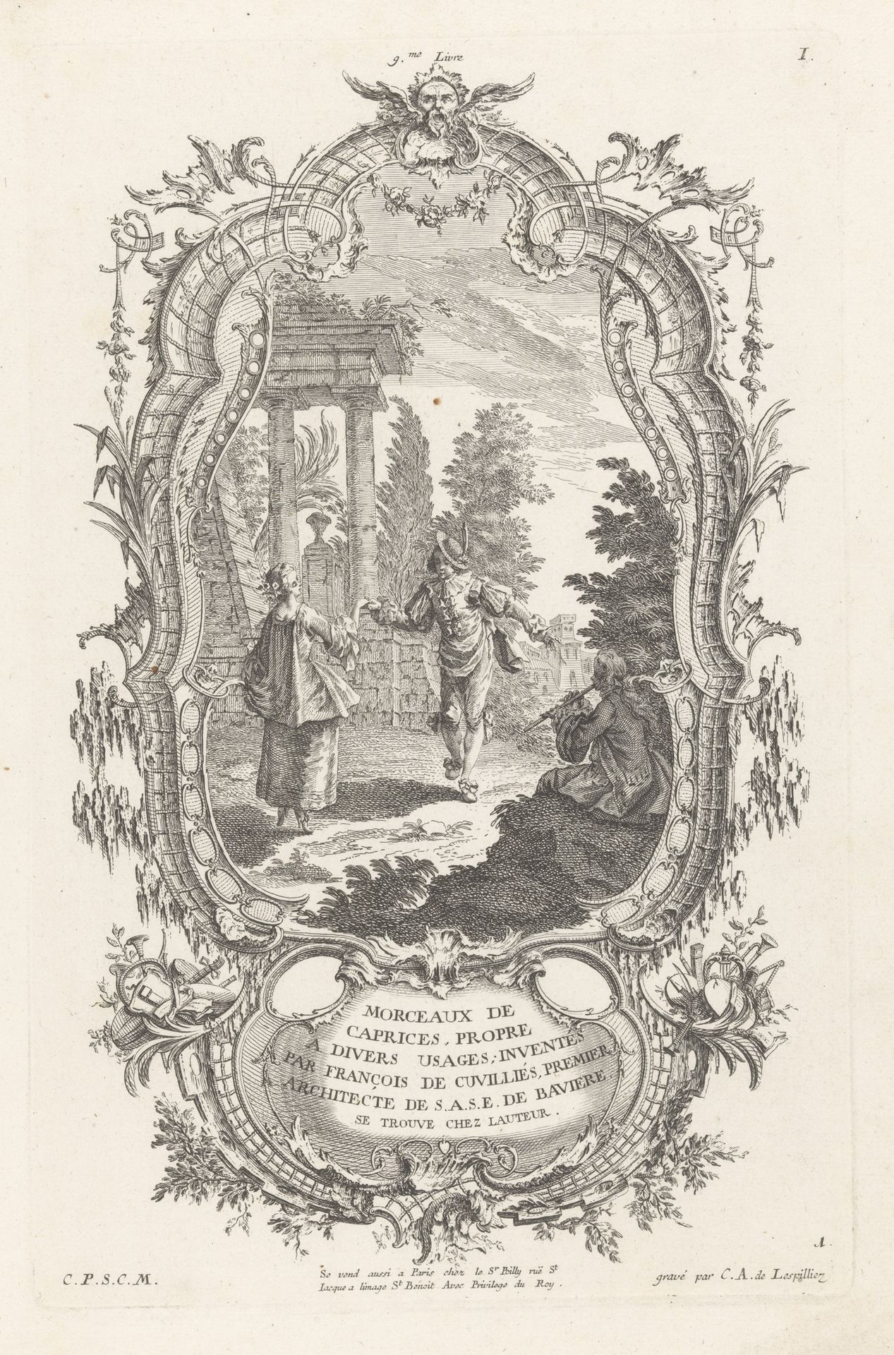 Dansend paar by Carl Albert von Lespilliez