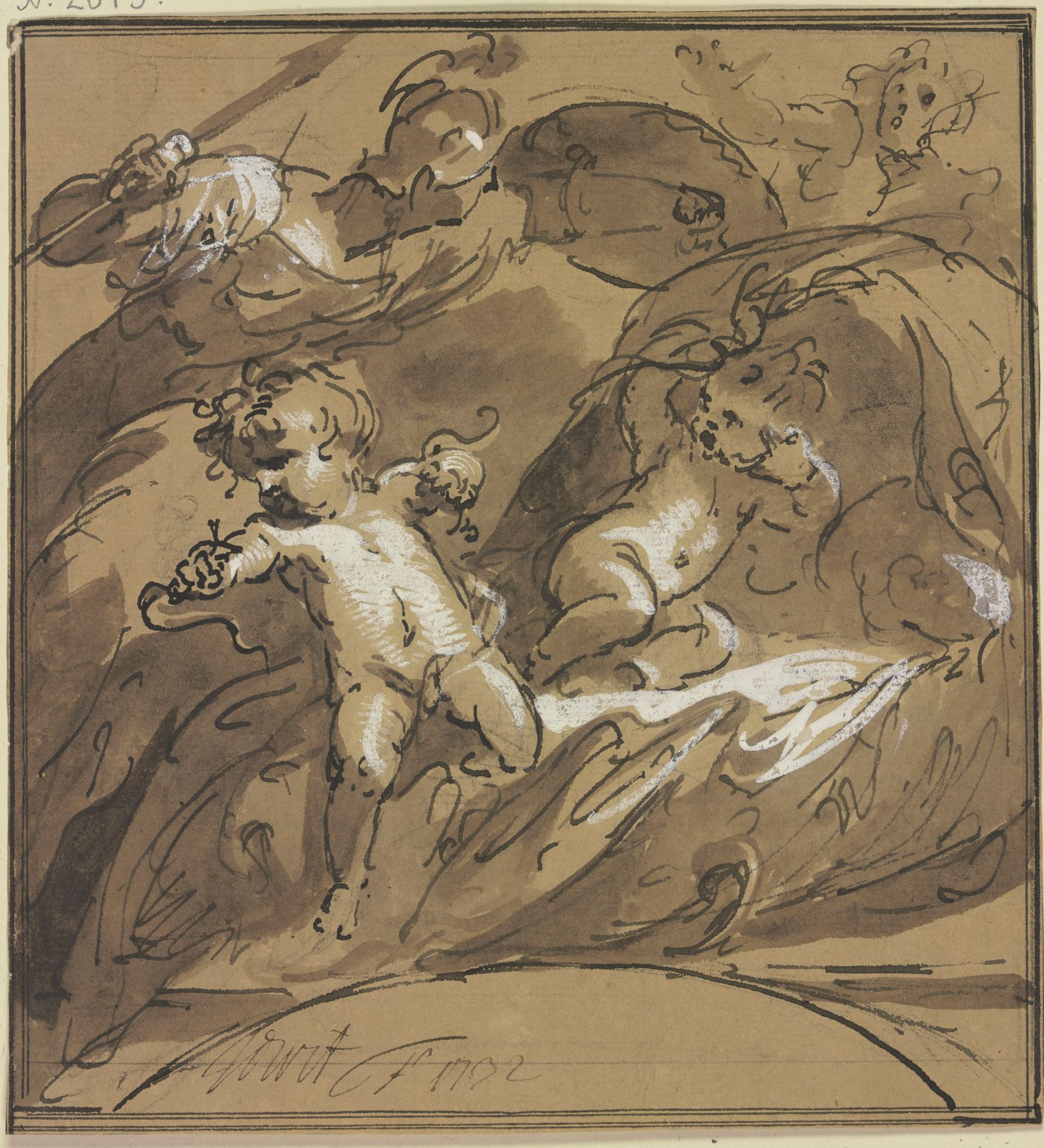 Der Herkulesknabe zerreißt die von Hera gesandten Schlangen by Jacob de Wit
