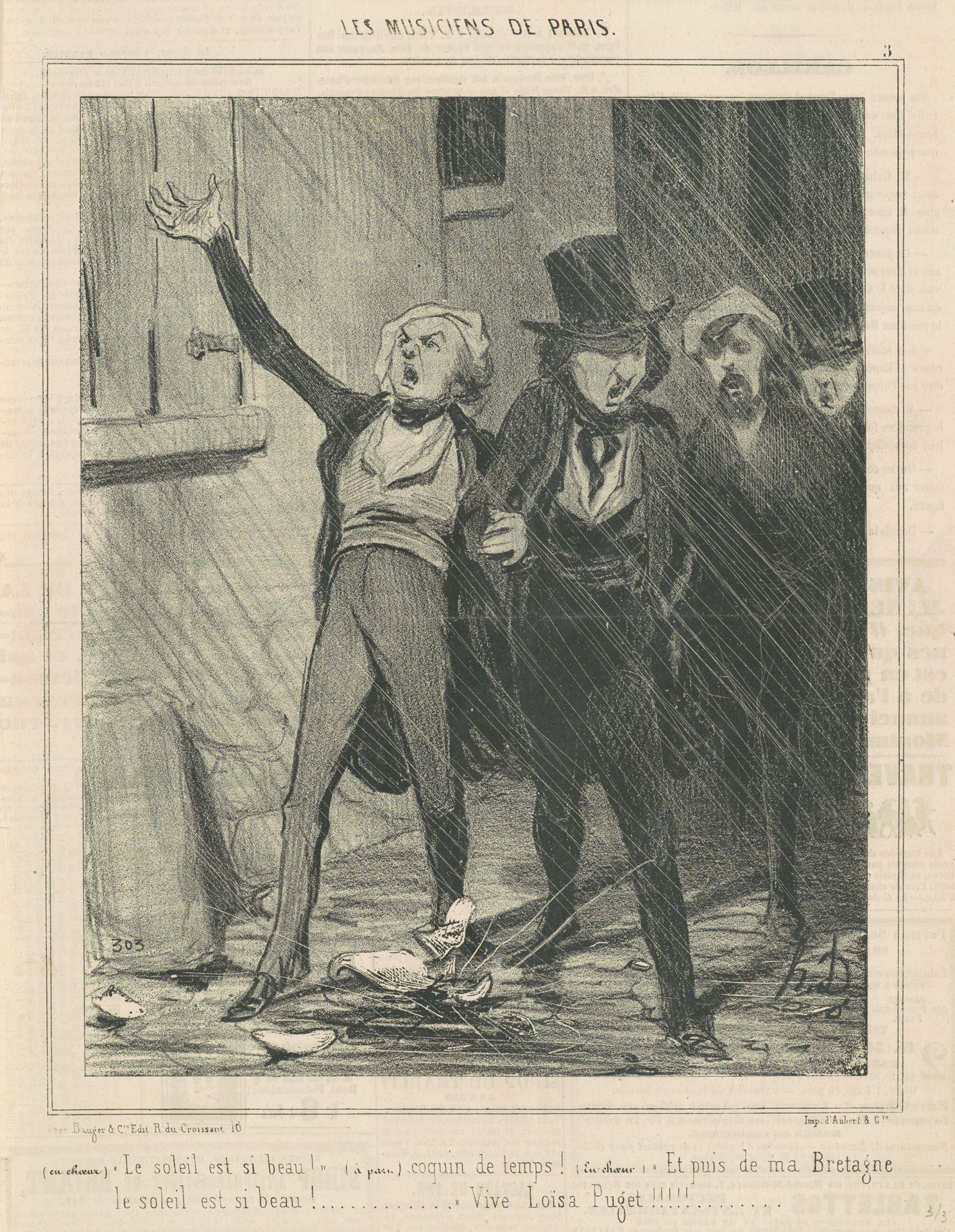 En choeur. Le soleil est si beau ... by Honoré Daumier