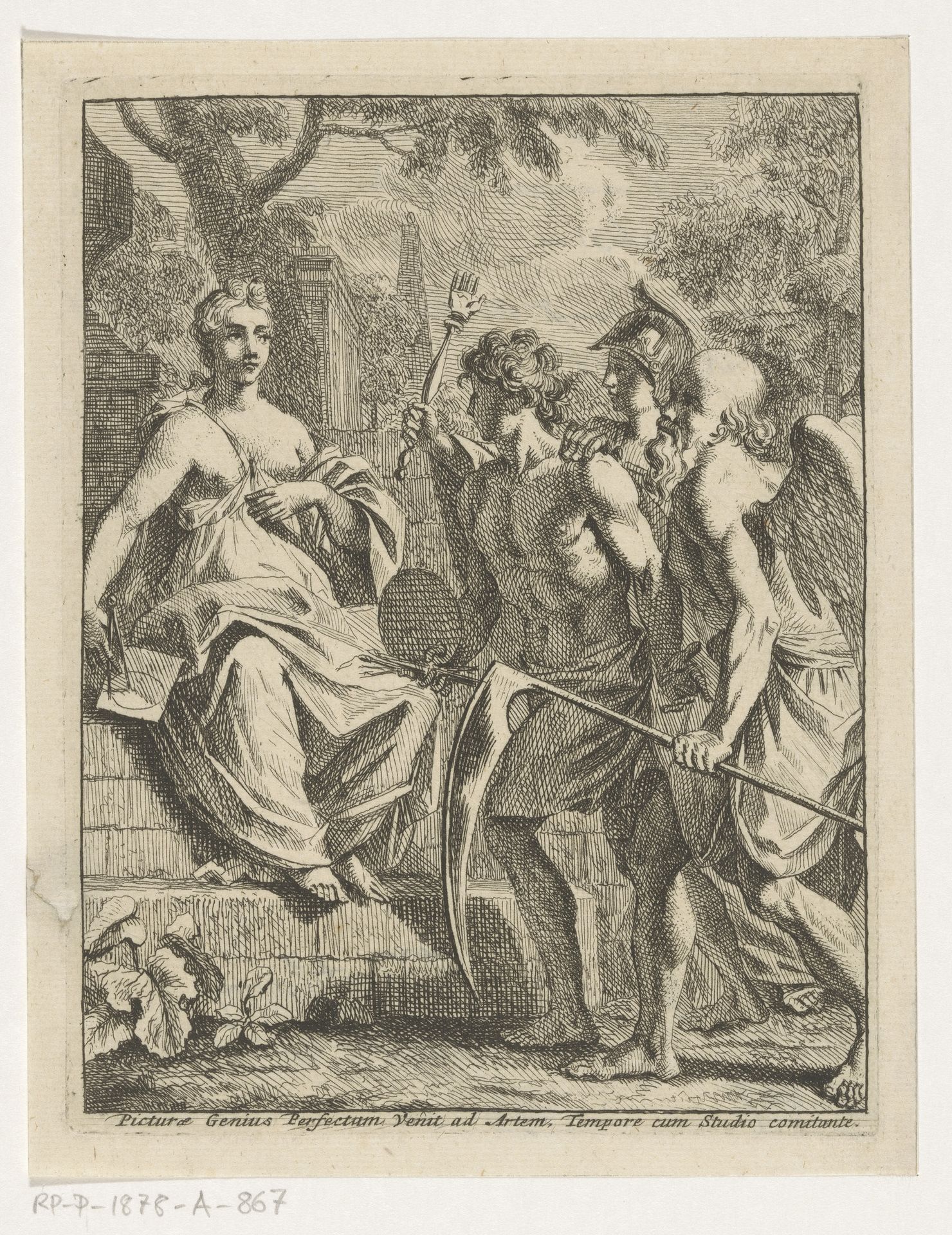 Schilderkunst wordt door Vader Tijd naar de Volmaaktheid gebracht by Louis Fabritius Dubourg