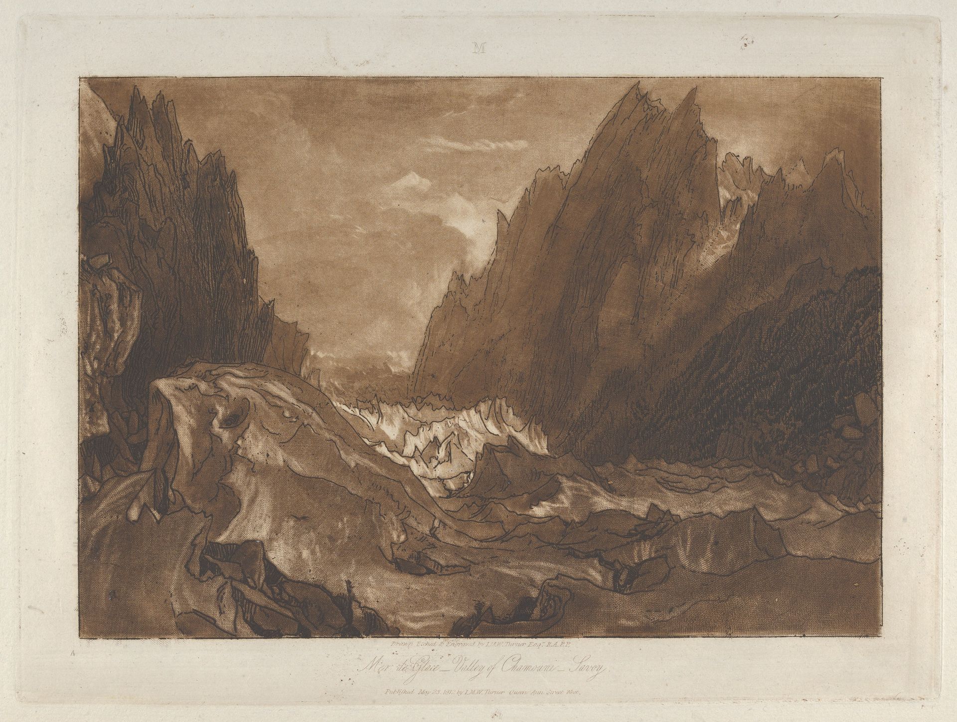 Mêr de Glace, Valley of Chamouni-Savoy (Liber Studiorum, part X, plate 50) by Joseph Mallord William Turner