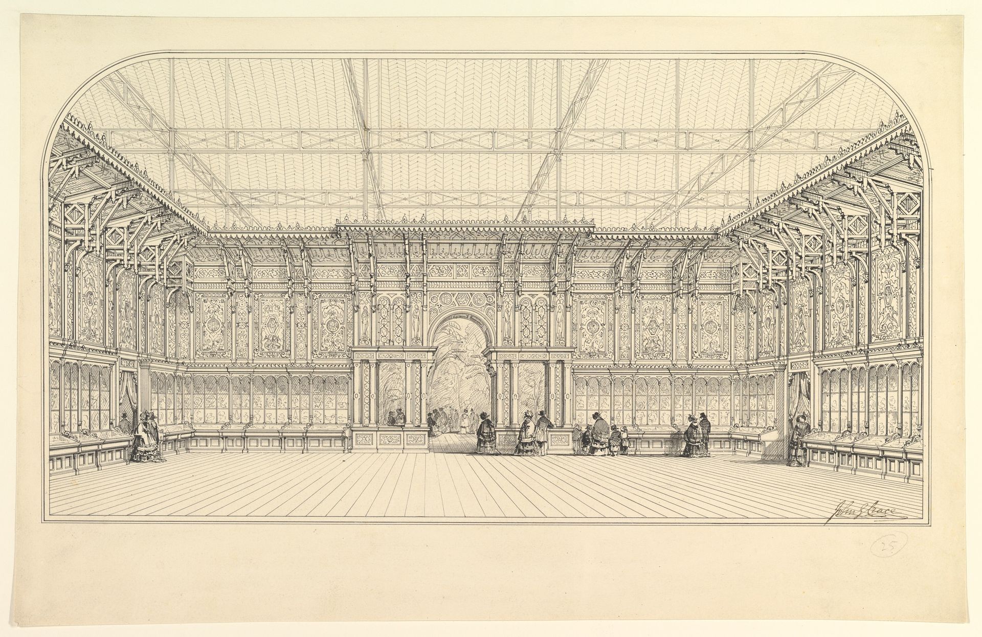 Gallery Lined with Display Cases by John Gregory Crace