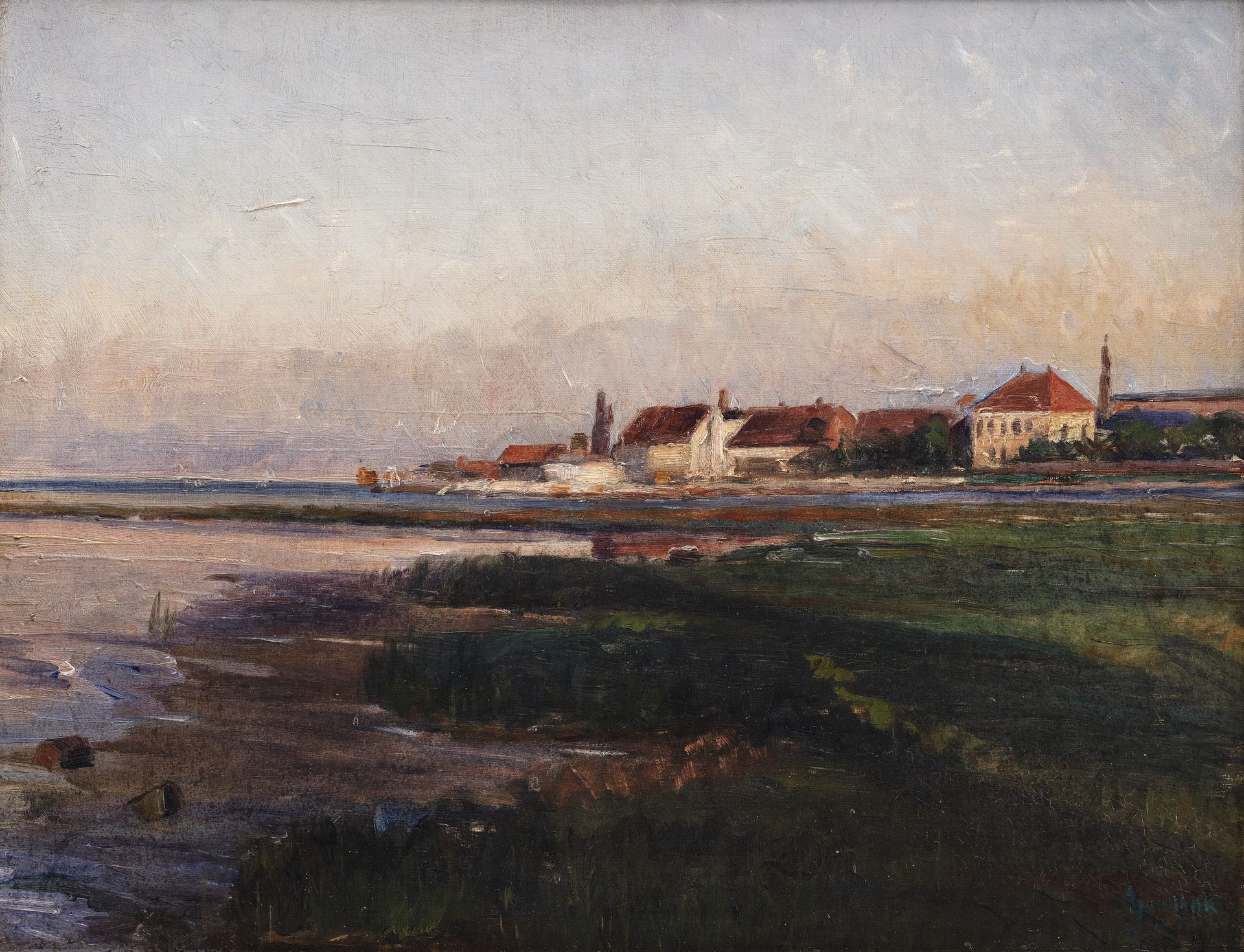 Kastrup Værk. Aftensol by Albert Gottschalk