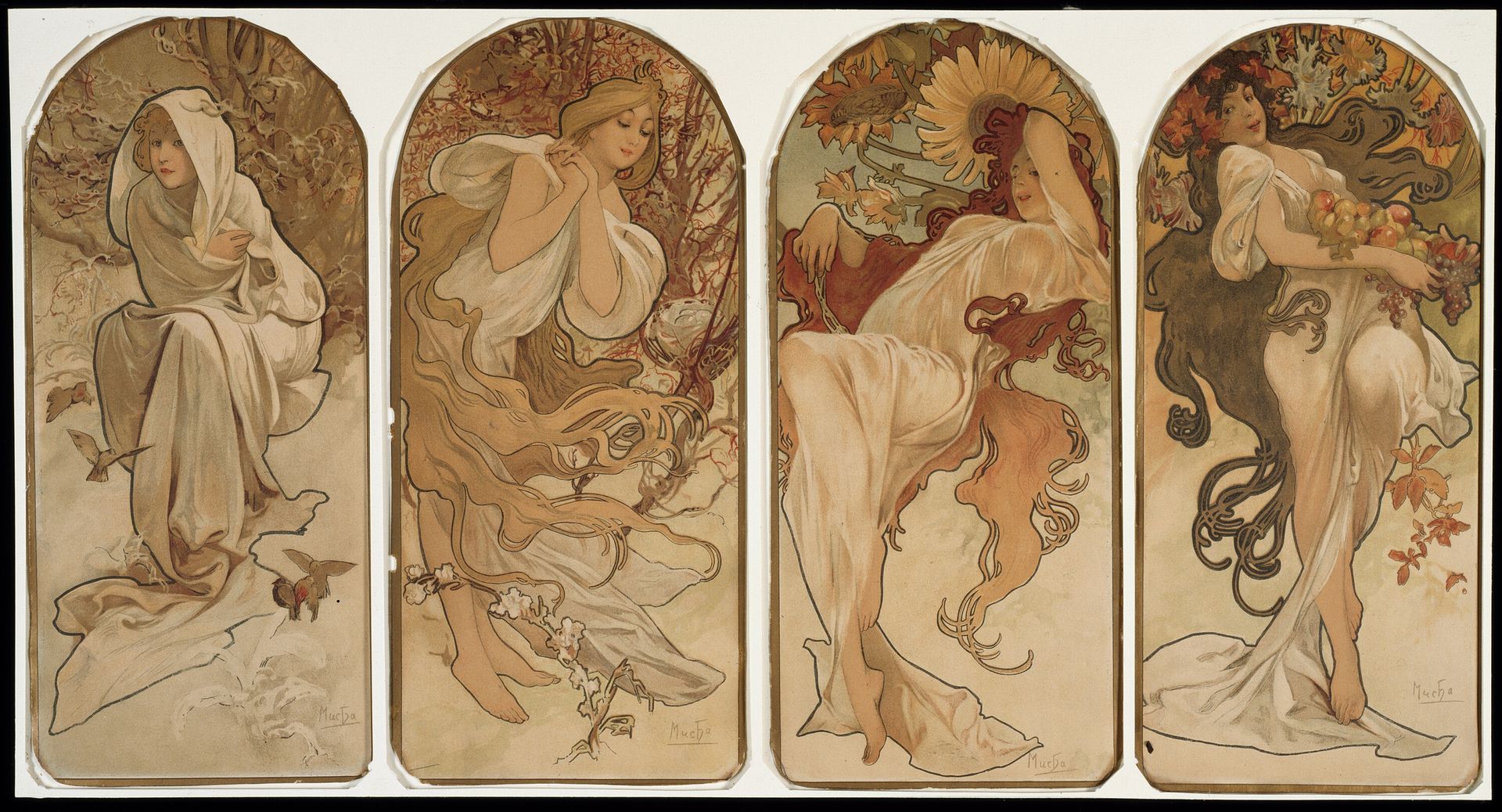 The Seasons by Alphonse Mucha