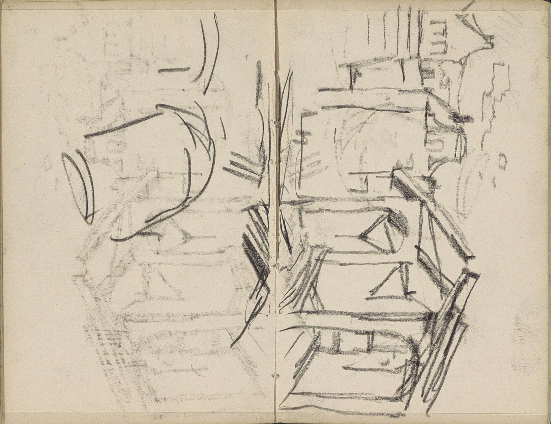Sloterdijkbrug te Amsterdam, gezien vanaf de Nieuwe Teertuinen by George Hendrik Breitner