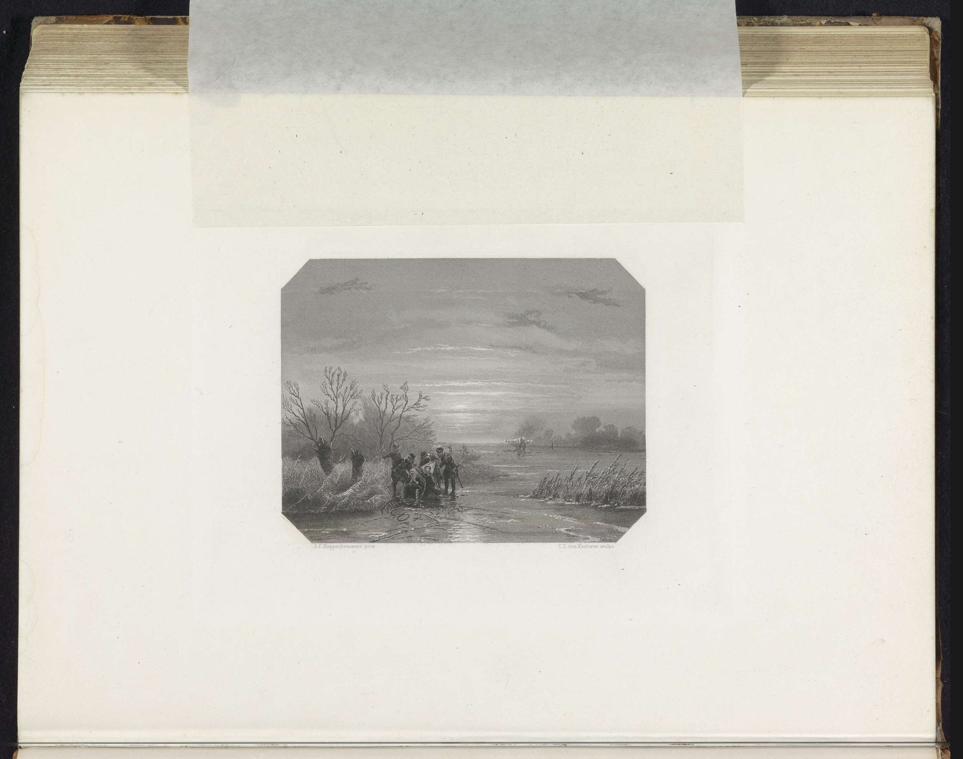 Lambert Melisz. vlucht met zijn moeder over het ijs, 1574 by Christiaan Lodewijk van Kesteren