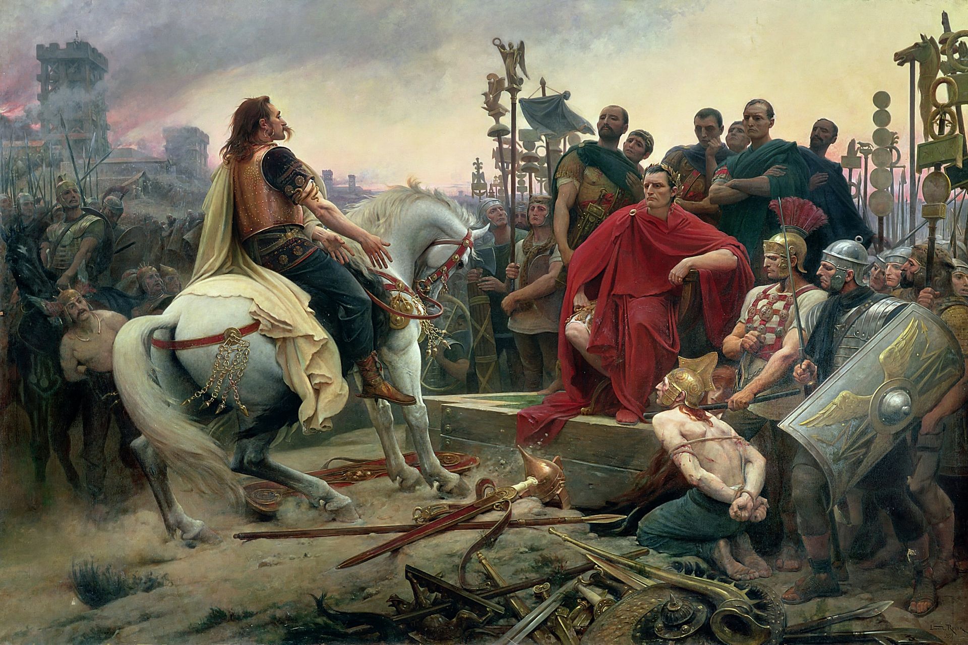 Vercingetorix Throws down His Arms at the Feet of Julius Caesar by Lionel Noel Royer