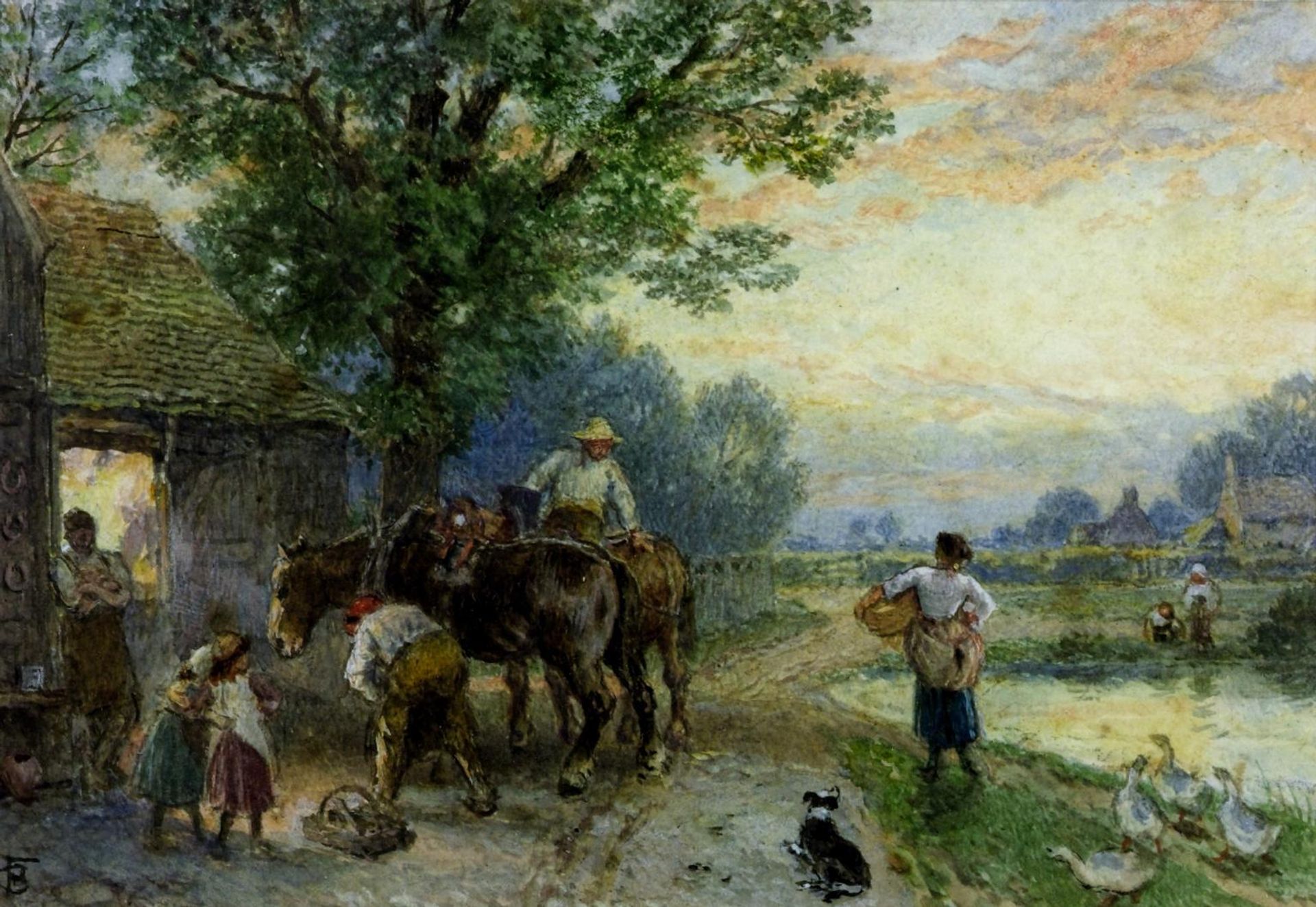 The Smithy by Myles Birket Foster