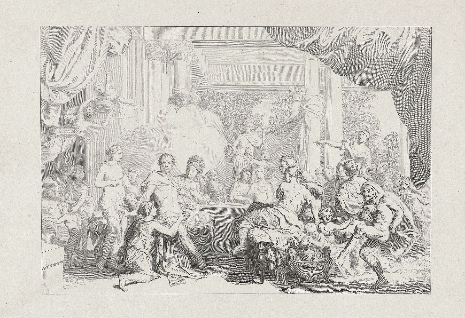 Bruiloft van Peleus en Thetis by Johann Wilhelm (I) Kaiser