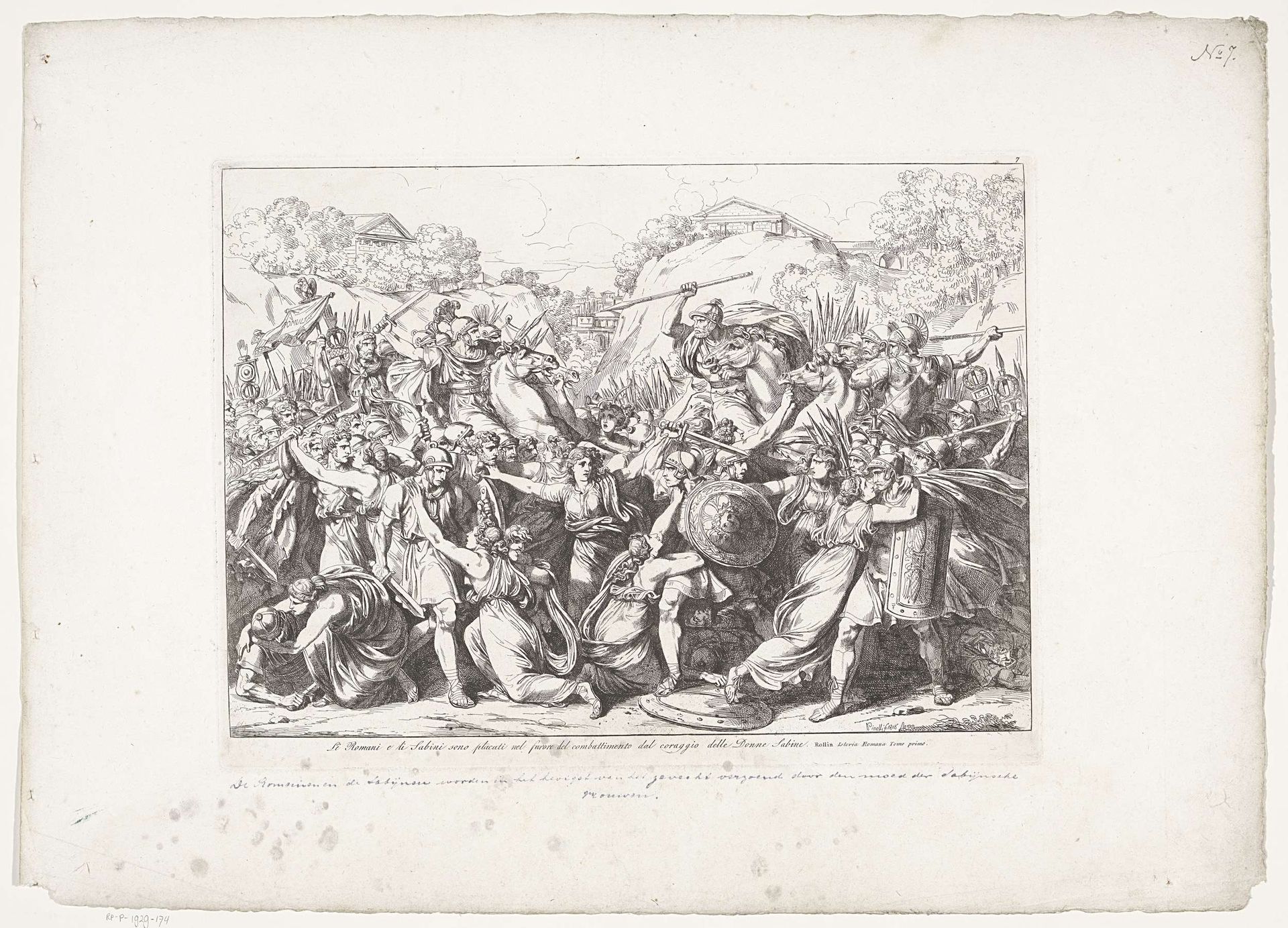Verzoening tussen de Romeinen en de Sabijnen by Bartolomeo Pinelli